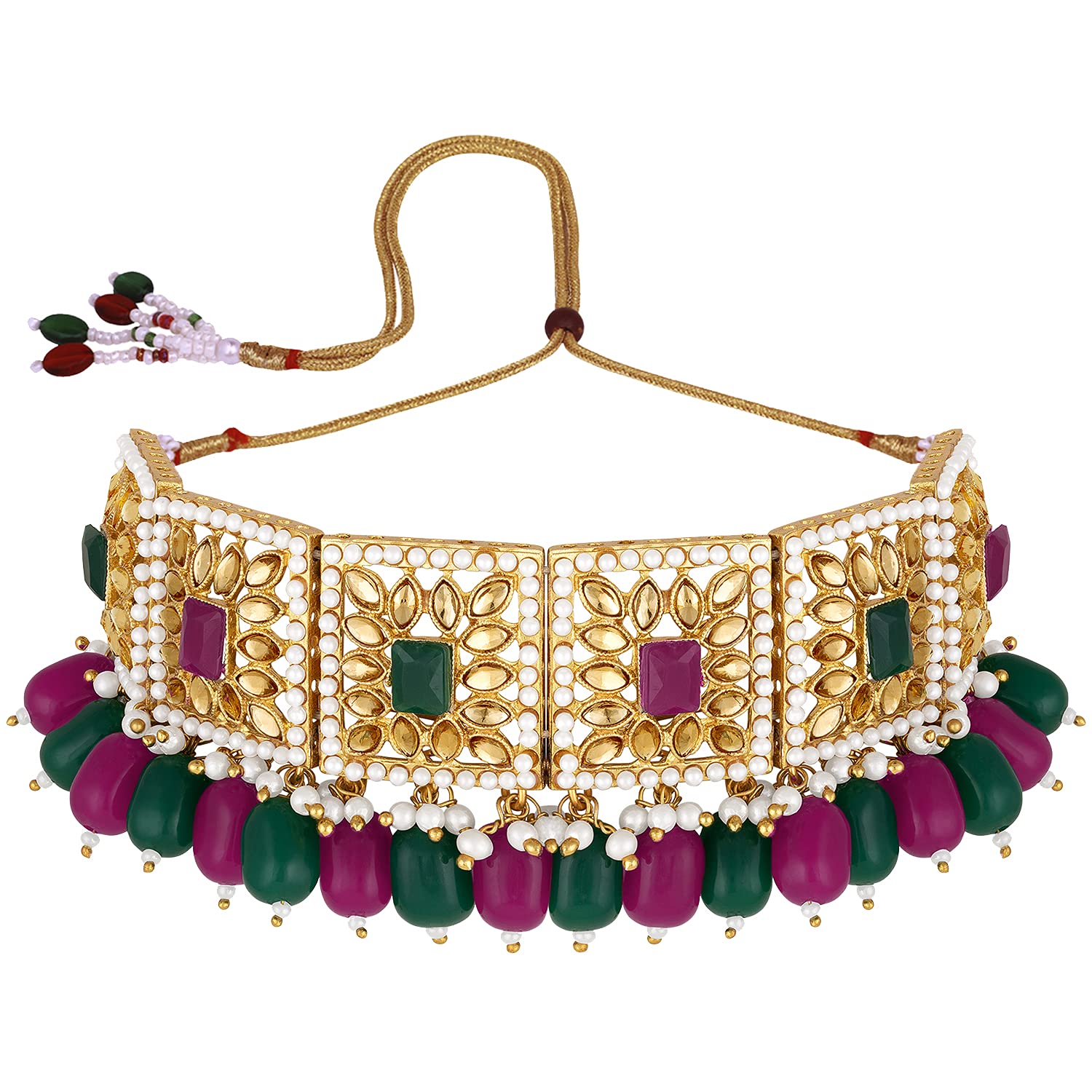Elegant Aheli Faux Pearl Necklace & Earrings Set - Indian Traditional Bollywood Style Jewelry for Women | Perfect Gift for Weddings, Parties & Special Occasions