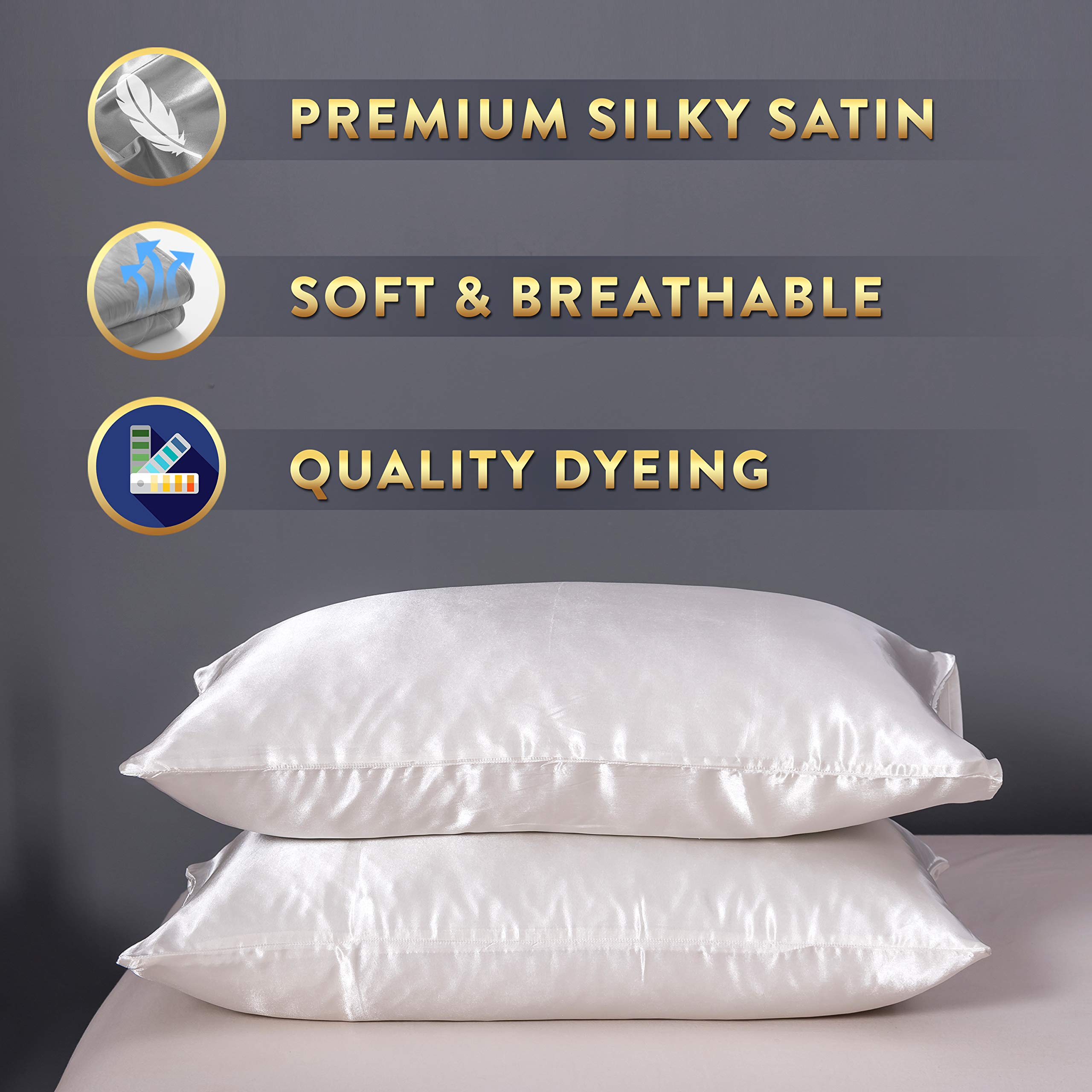 Premium Sleepymoon Silk-Like Duvet Cover Set - Twin, Full, Queen, King Size (Cream, King) - Includes Duvet Cover + Pillow Shams - Ultra Soft & Breathable for Year-Round Comfort - Perfect for Bedroom, Guest Room, Hotel, or Airbnb Styling