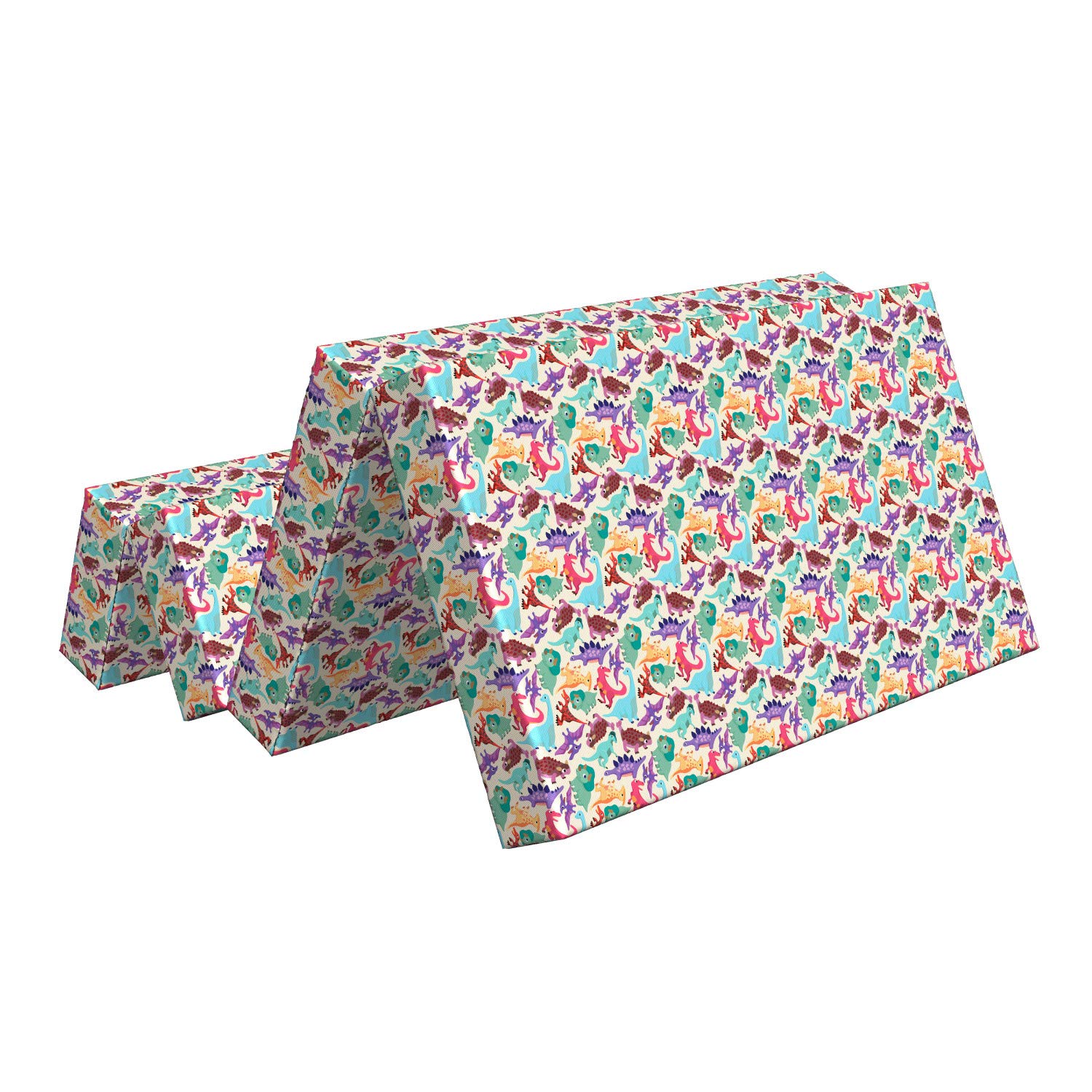 Ambesonne Dinosaur Foldable Mattress - Funny Monsters Cartoon Design, 78.7