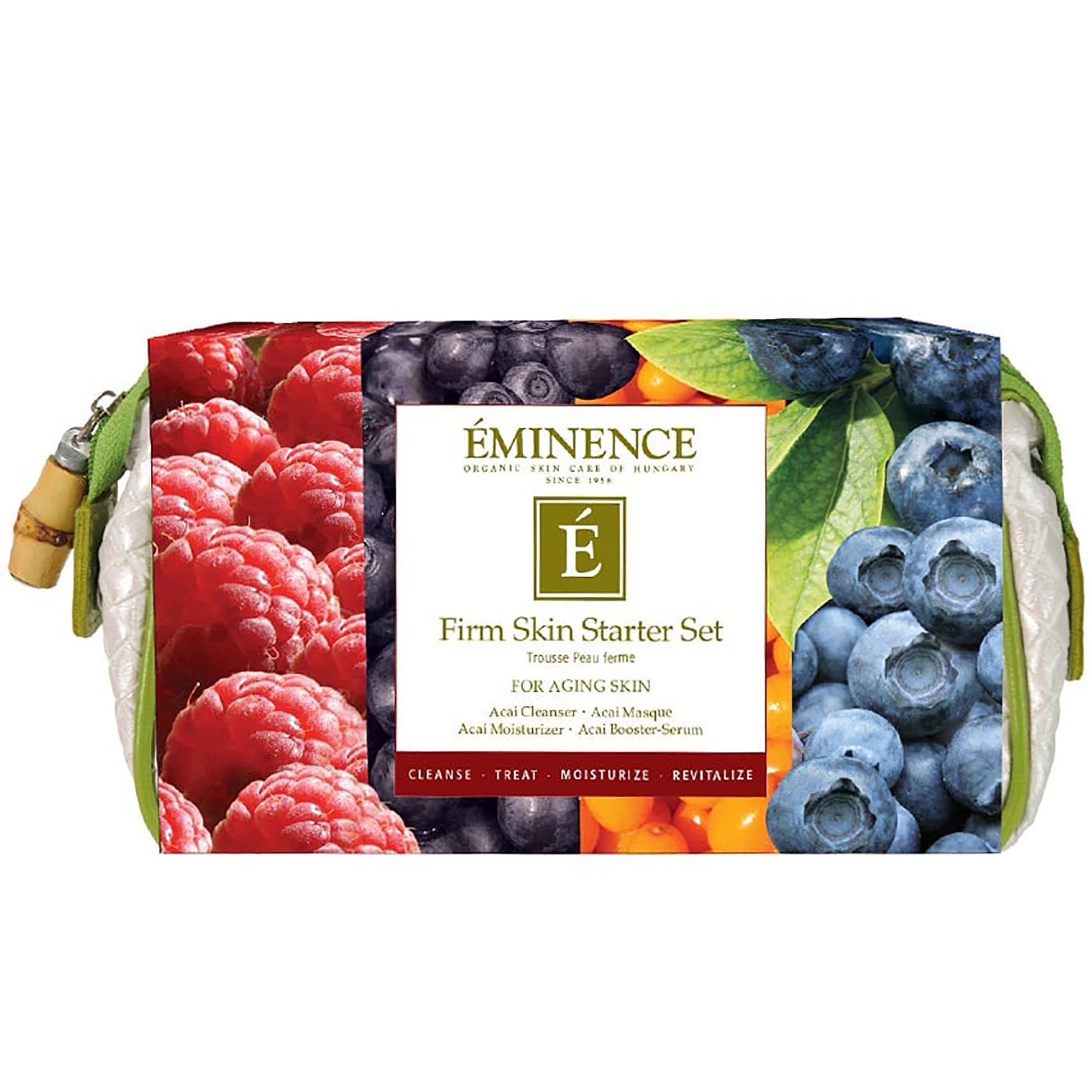 Eminence Organics Firm Skin Starter Set - Anti-Aging Skincare Kit for Women, Organic Face Care with Vitamin C & Hyaluronic Acid - Perfect for Daily Hydration & Wrinkle Reduction