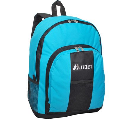 Everest 2-Pack Hiking Backpacks with Front & Side Pockets - Lightweight Travel Daypack for Outdoor Adventures, School & Gym - Turquoise Color (US Stock)