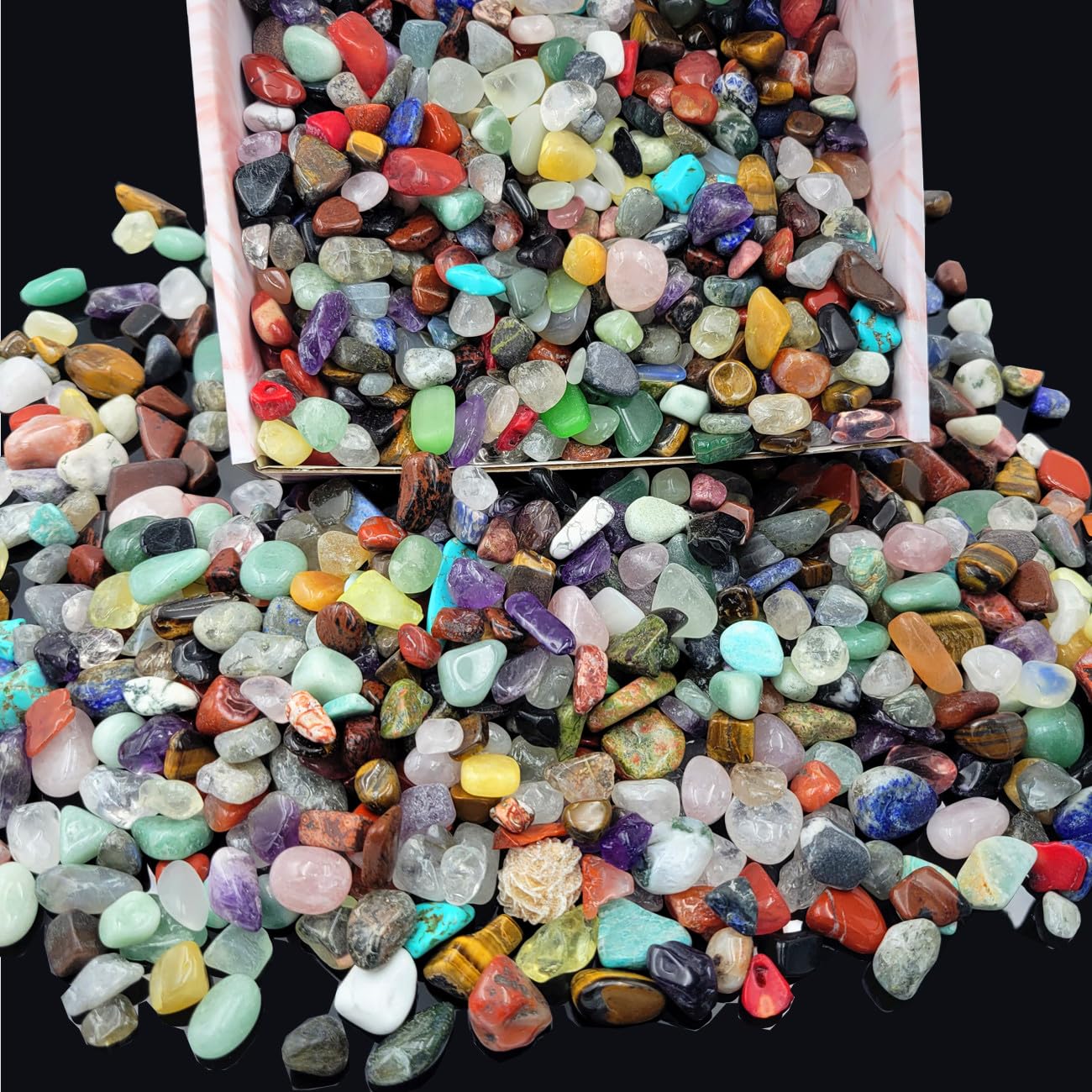 30Kinds+ 800Pcs Gemstones & Crystals Set (3lb) - Bulk Rocks & Minerals Kit for Kids Science & Crafts