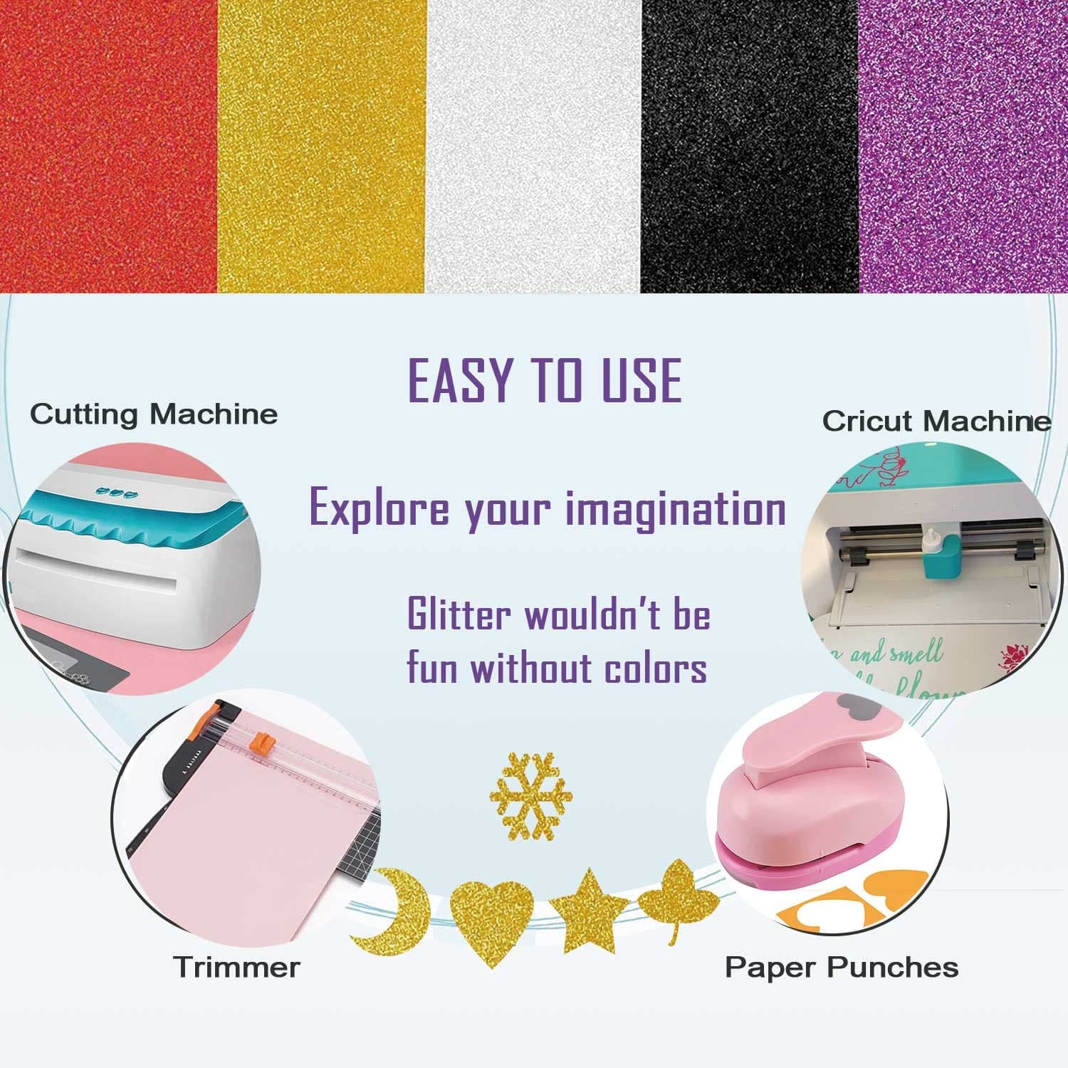 Premium Glitter Cardstock Paper 20 Sheets A4 Gold - Scrapbooking & Gift Wrapping