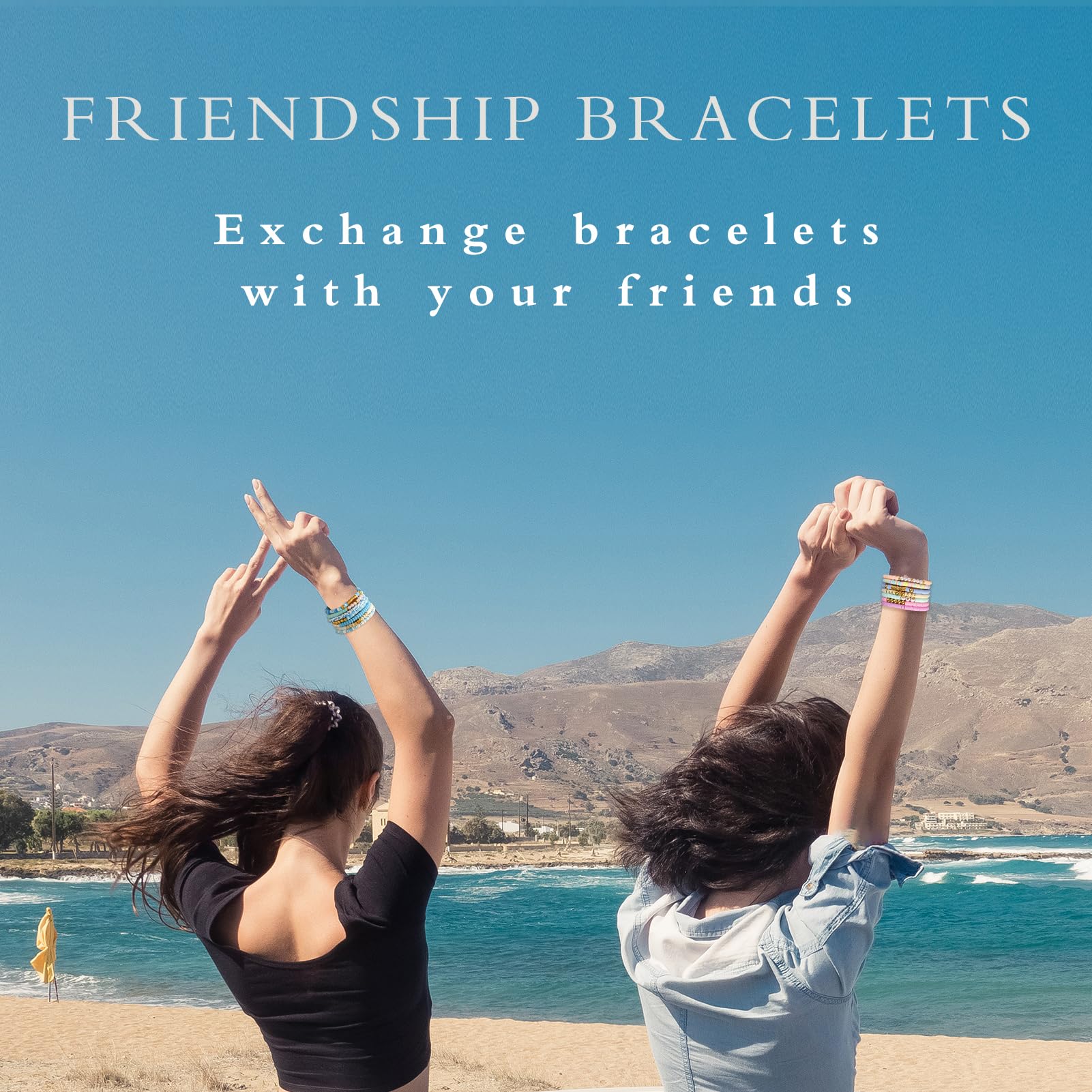 Trendy Boho Friendship Bracelets for Women - Stackable Heishi Clay & Gold Beaded Stretch Bracelets Set | Cute Preppy Jewelry for Everyday Wear, Gifts & Layered Bracelet Stacks