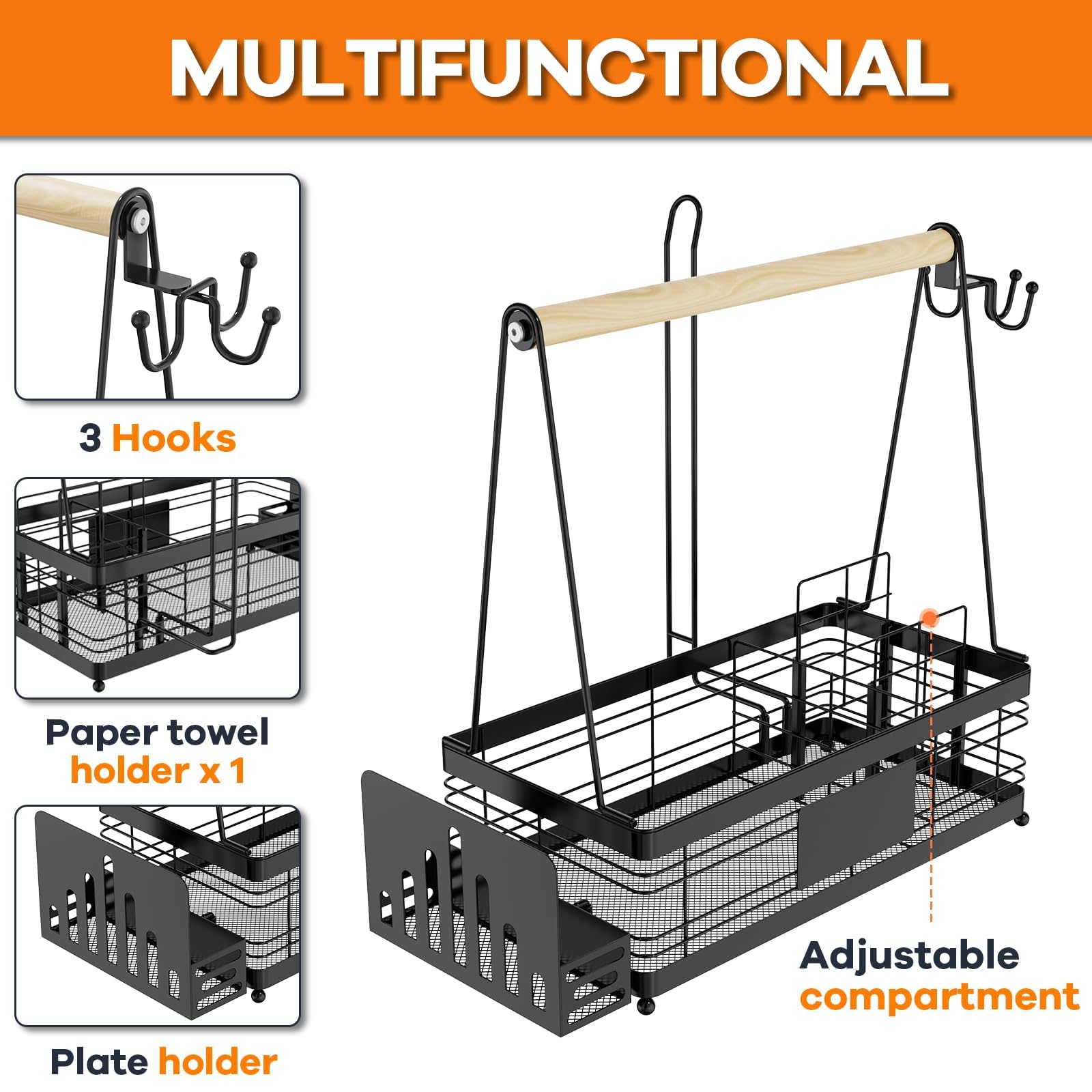 **Grill Caddy with Plate Holder & Paper Towel Holder – BBQ Condiment & Utensil Organizer for Outdoor Cooking, RV, Camping, Picnics – Perfect Grilling Accessories for Men & Gifts**    *(Ideal for backyard BBQs, tailgating, RV trips, and camping adventures – keeps condiments, plates, and towels neatly organized while grilling!)*