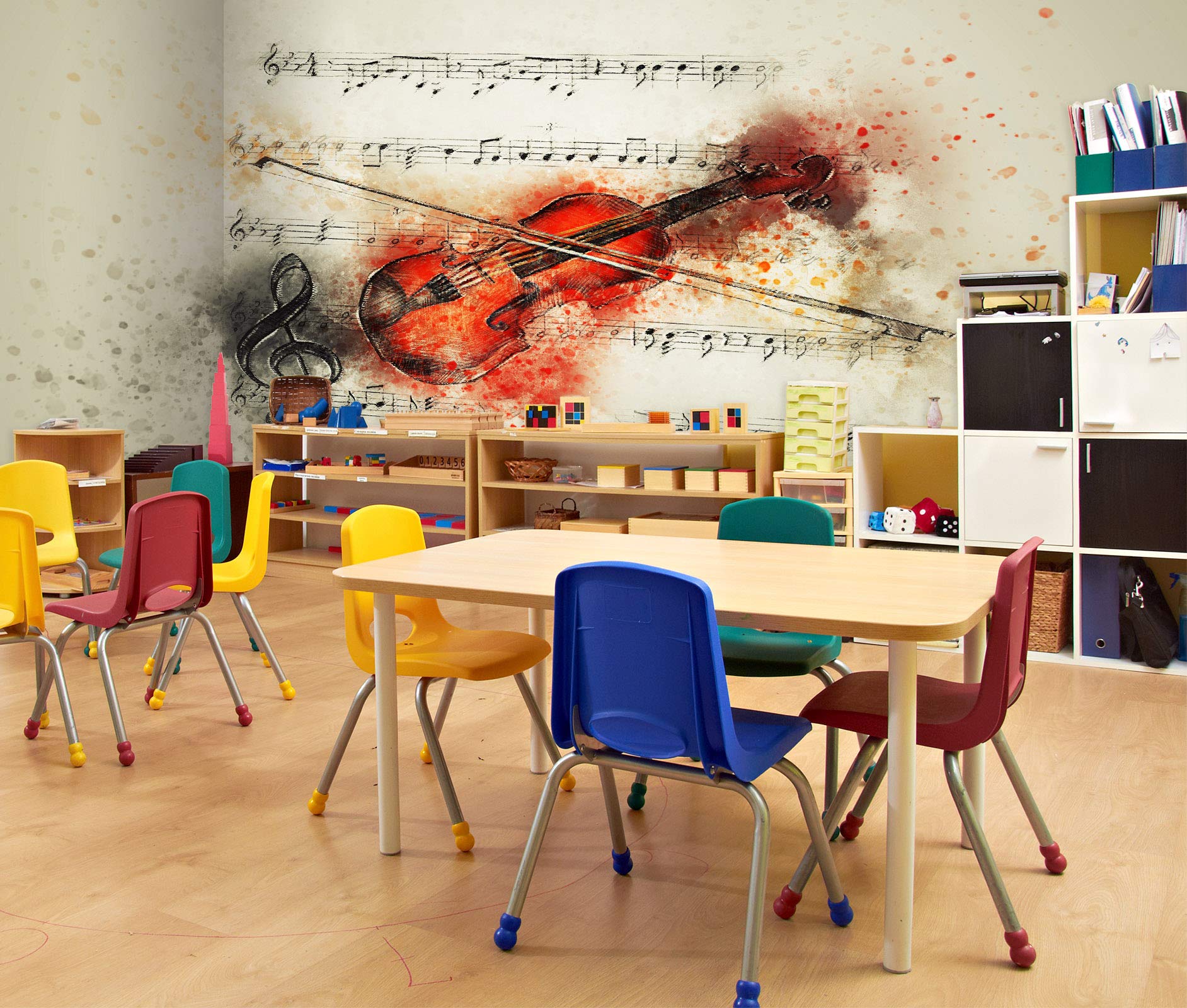 3D Music 178 Self-Adhesive Wallpaper Decal - Woven Fabric Wall Mural (82