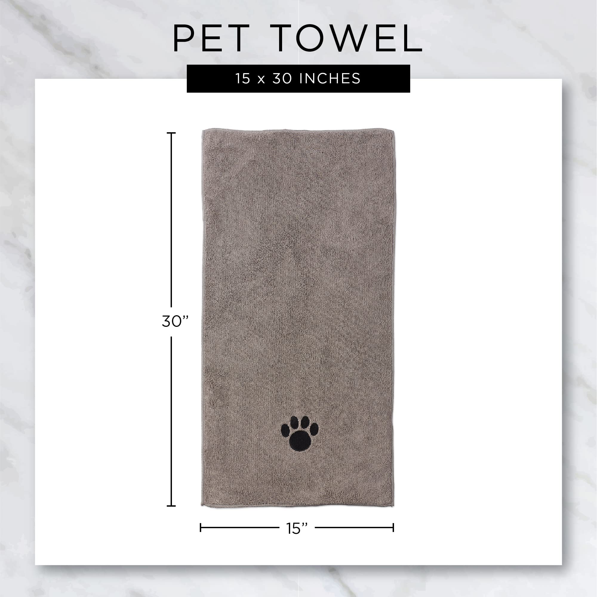 Premium Absorbent Microfiber Pet Grooming Towel Set - Super Soft Quick-Dry Dog Cat Bath Towels (15x30