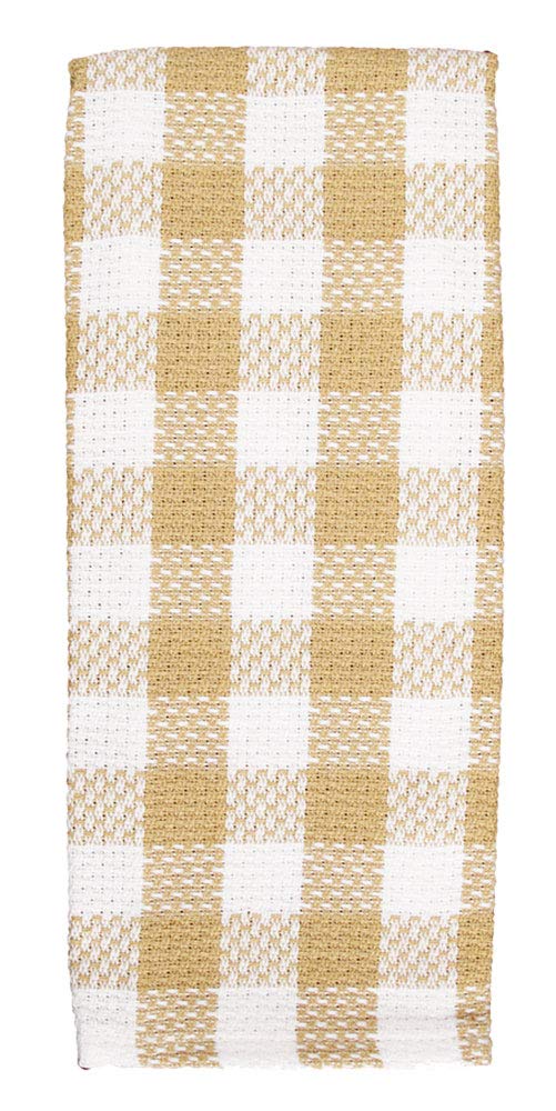 Tan Buffalo Plaid Cotton Kitchen Towels Set - 8-Piece for Washing & Drying Dishes