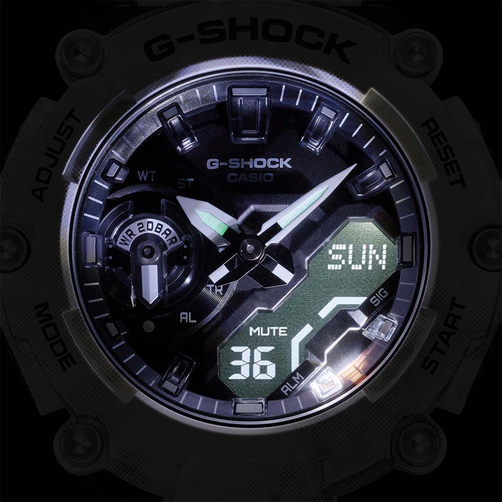 G-Shock GA2200GC-7A Men's Digital Watch - Grunge Snow Camo Design, Shock Resistant, Waterproof, for Outdoor Sports & Adventure Activities