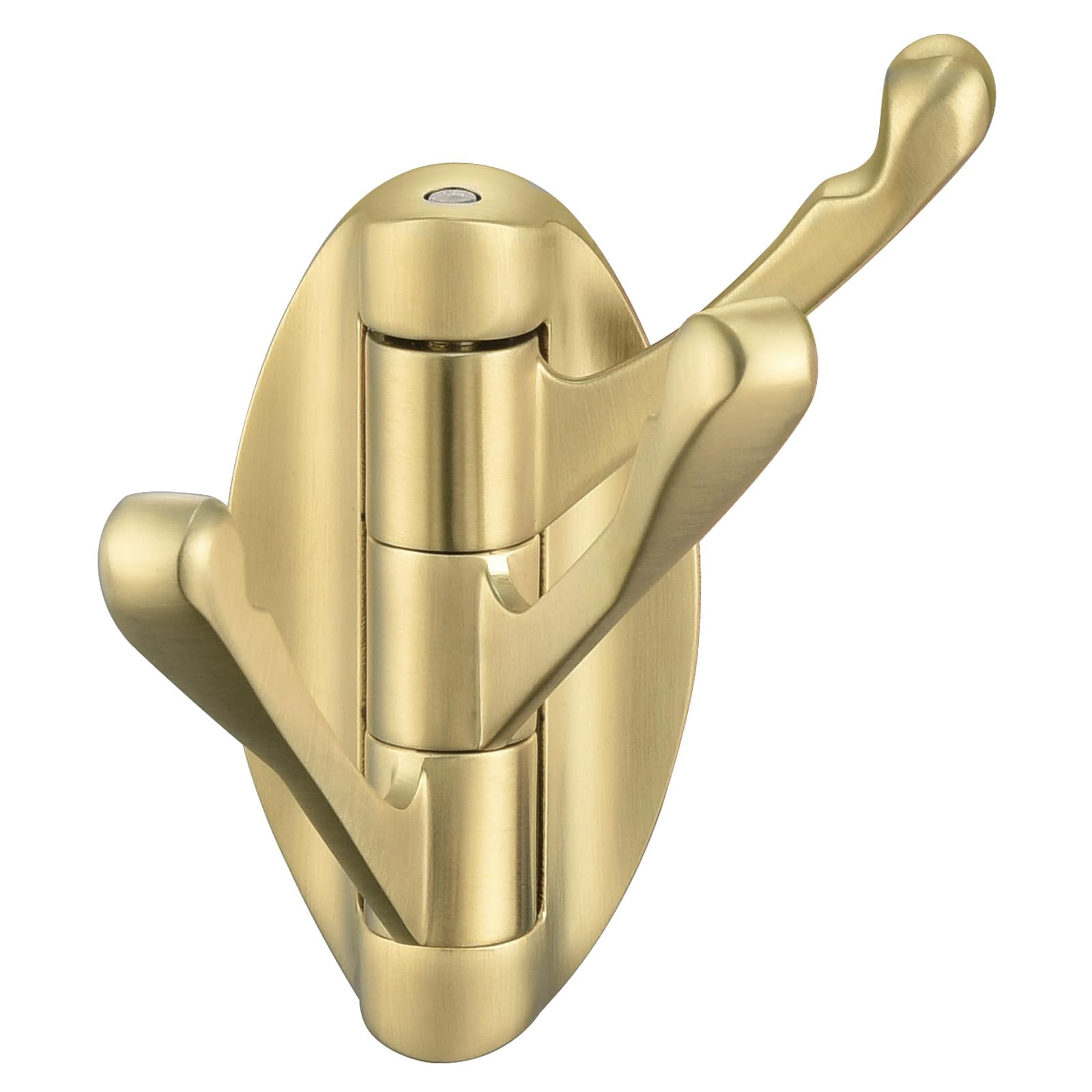 Brushed Gold Folding Towel Hook - Bathroom & RV Organizer for Robes & Coats