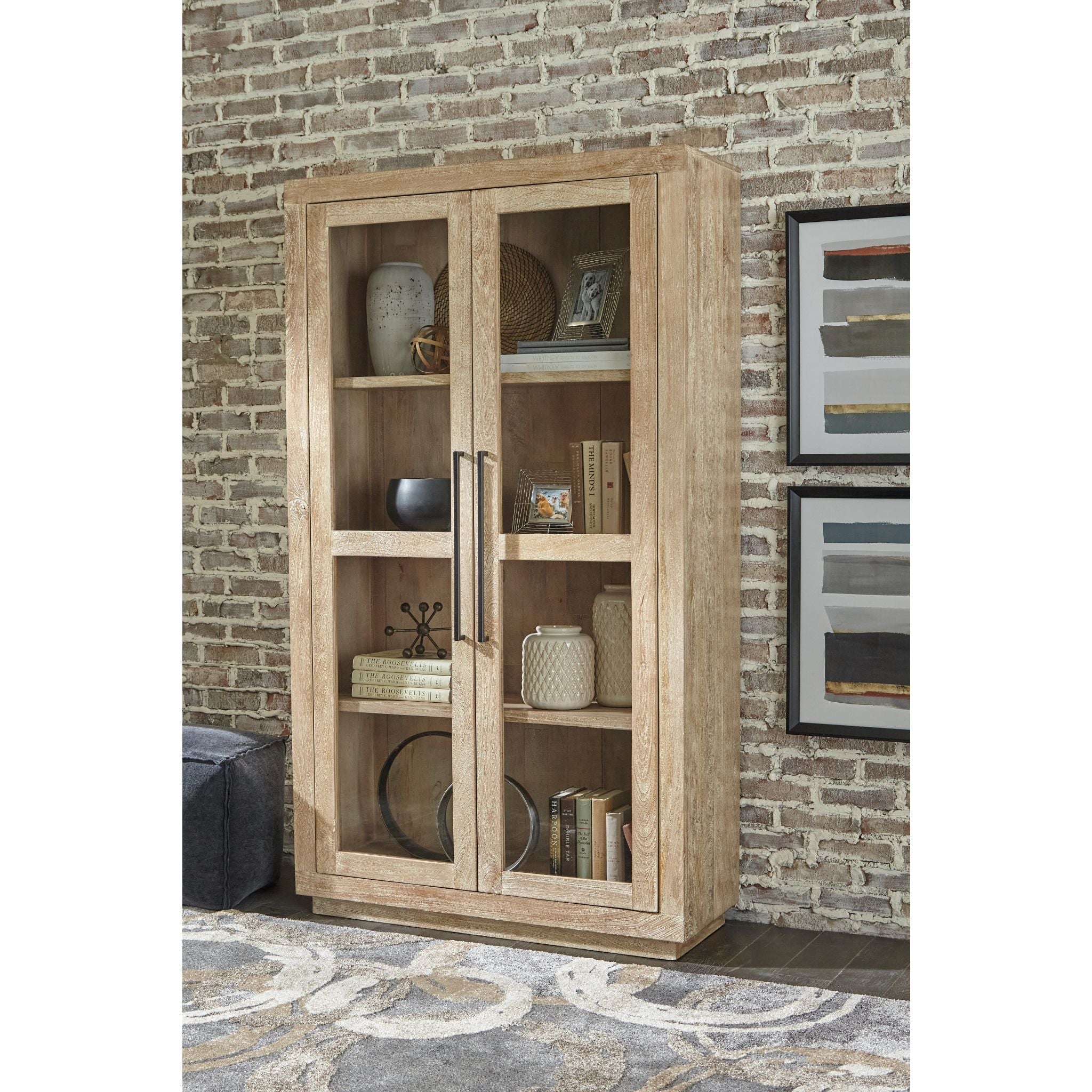 Belenburg Accent Cabinet - Washed Brown Finish | Stylish Storage for Living Room, Bedroom & Entryway | Solid Wood Side Table with Vintage Charm