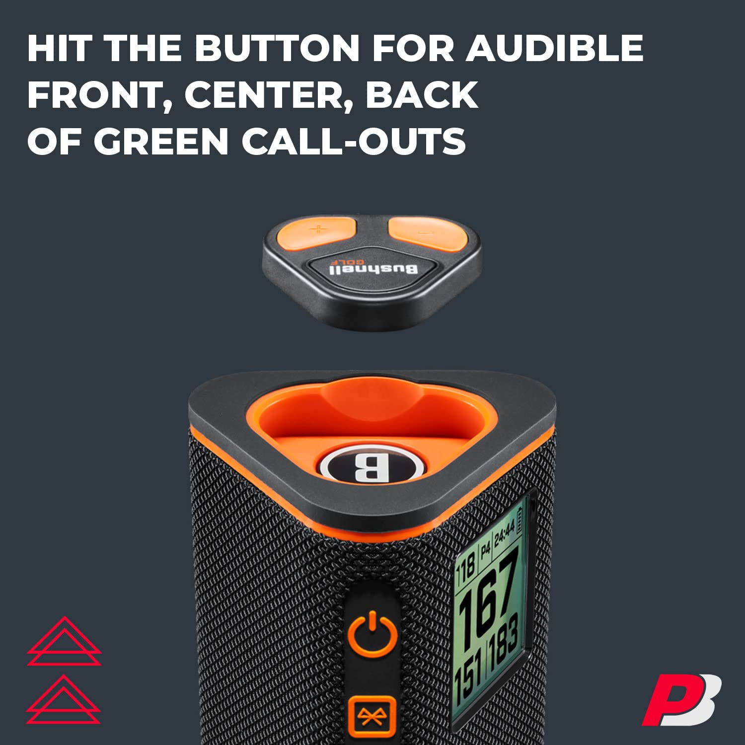 Bushnell Wingman View Bluetooth Golf Speaker with LCD Display & Audible GPS Distances - Premium Golf Gift Set Includes Protective Pouch & Gift Box with Red Bow - Perfect for Golf Courses, Driving Ranges & Outdoor Activities