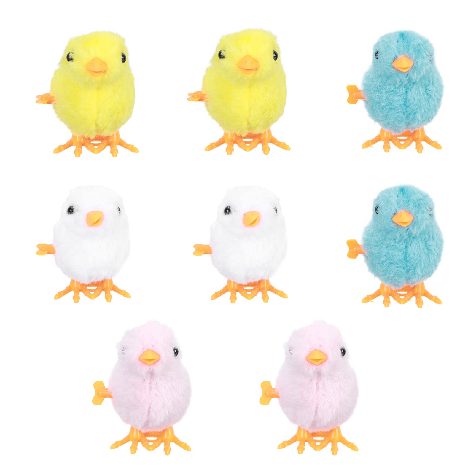 8pcs Easter Wind Up Chick Toys - Cute Jumping Chicken Plush Chicks for Kids, Party Favors & Easter Basket Stuffers - Fun Spring Decorations & Gift Ideas for Easter Egg Hunts