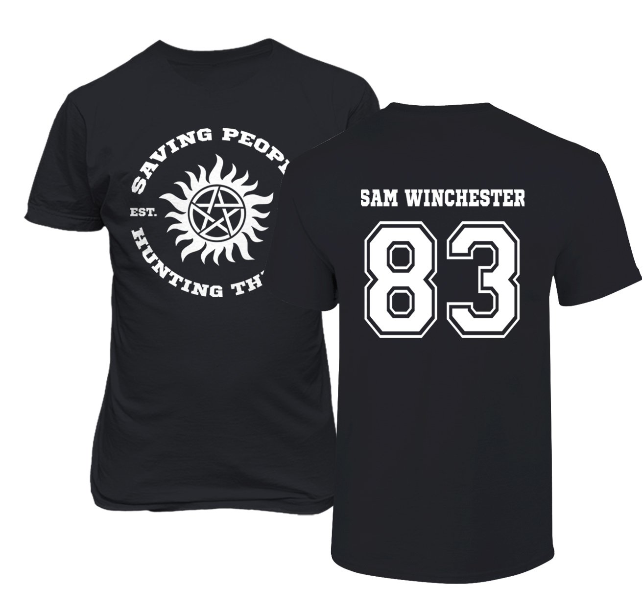 Supernatural Sam Winchester Graphic T-Shirt for Men - Soft Cotton Tee with Vintage Print - Perfect for Casual Wear, Cosplay, and Fan Conventions