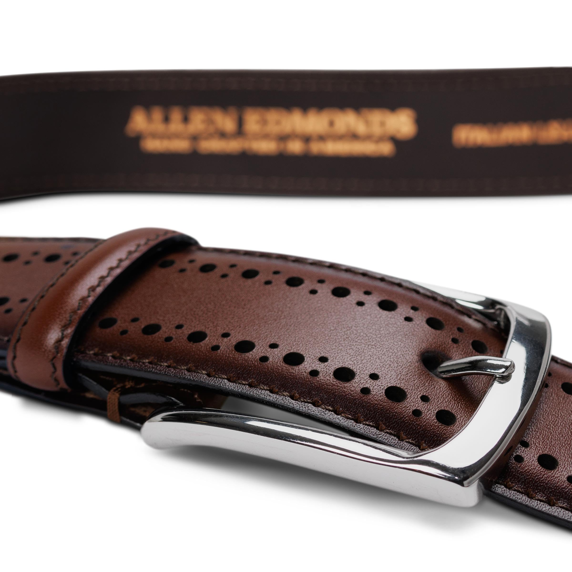 Allen Edmonds Men's Manistee Leather Dress Belt - Premium Genuine Leather Business Casual Belt for Office & Formal Wear