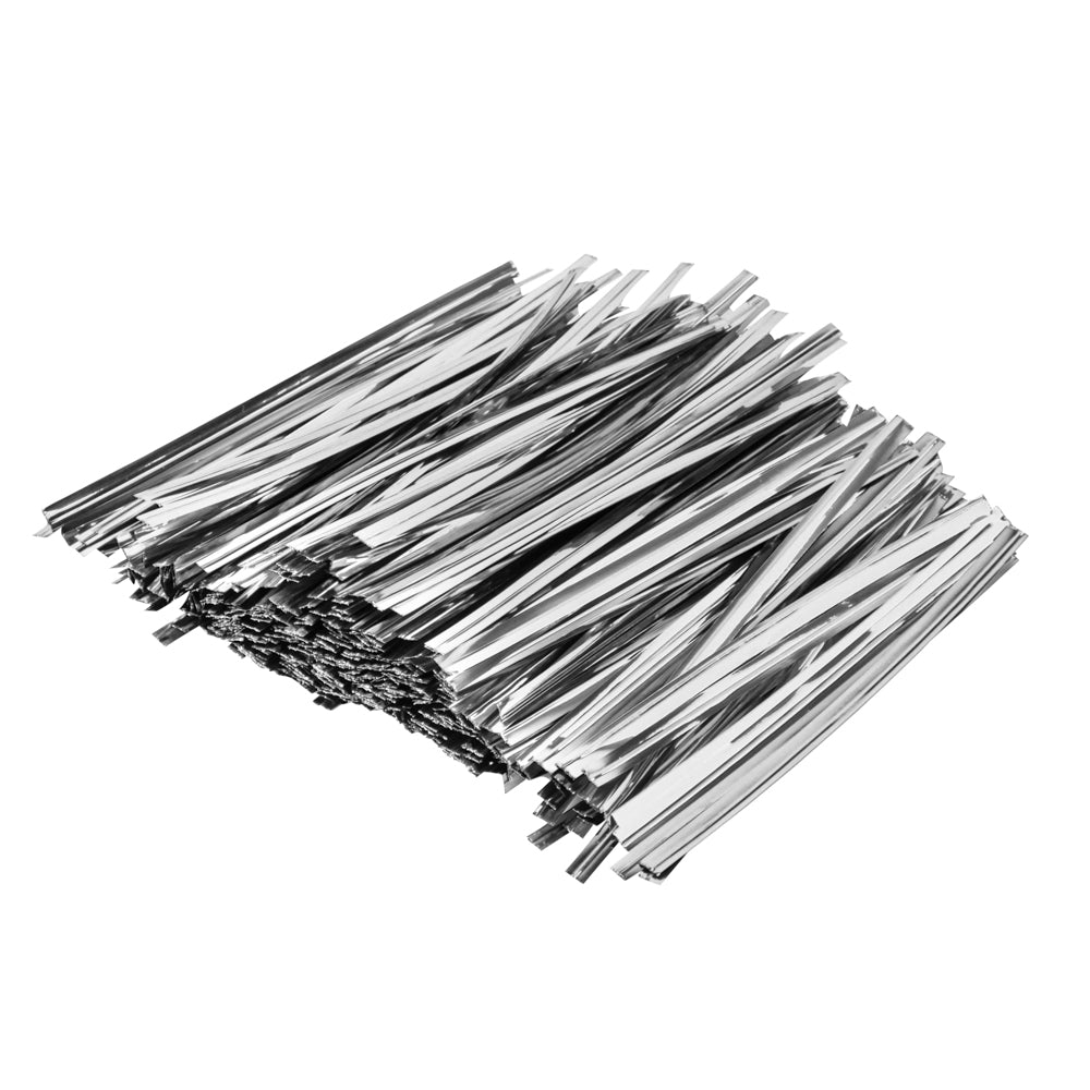 Premium Silver Metallic Twist Ties for Bags - 500 Count Box | Secure & Reusable Food Storage, Gift Wrapping & Organizing Closures