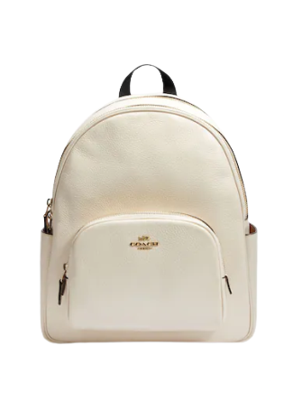 Coach Court Backpack for Women & Men | Stylish Leather Laptop Backpack | Perfect for Work, Travel & College | Durable & Fashionable