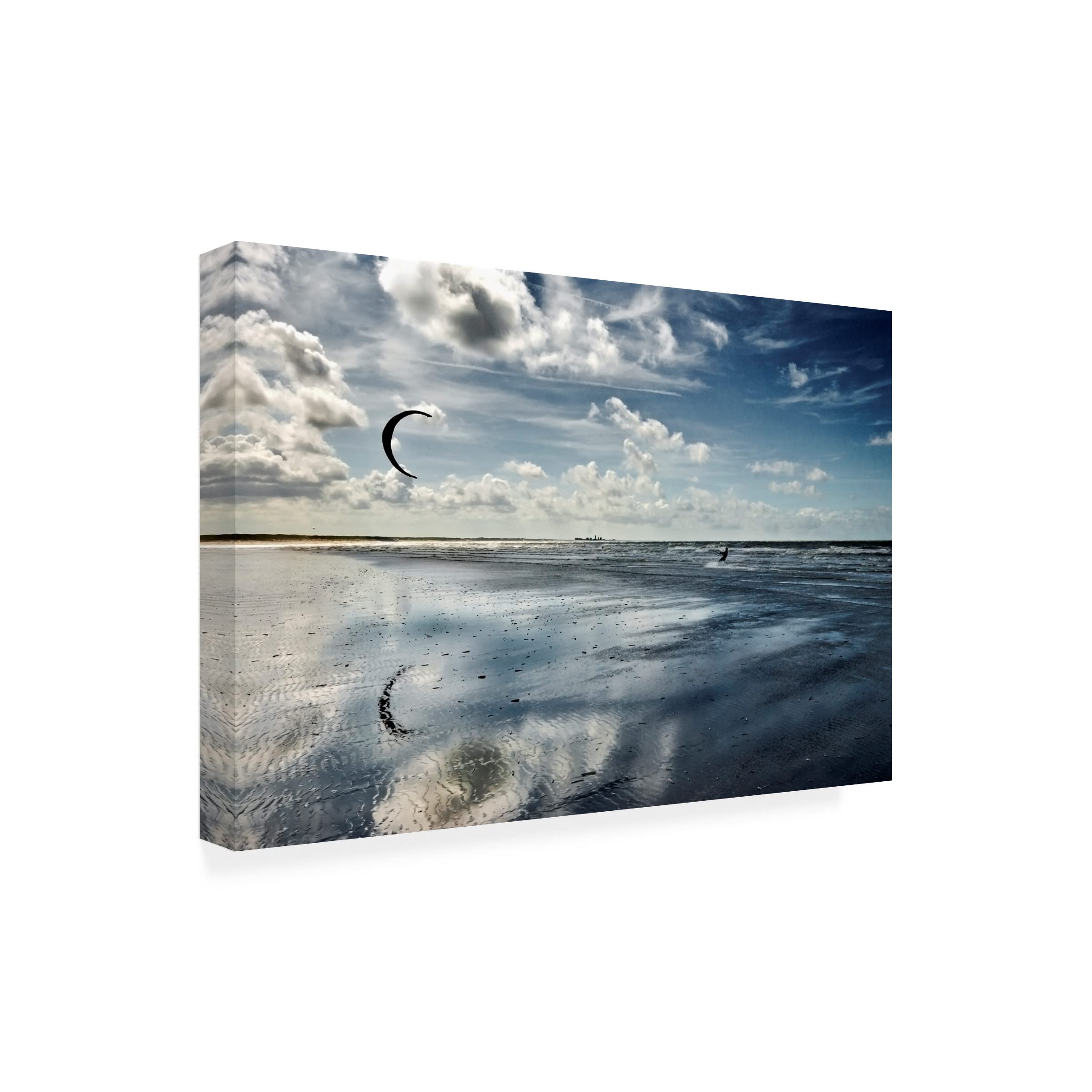 Leon's 'Blue Kiting' Canvas Wall Art Print - Modern Home Decor for Living Room, Bedroom & Office - Trademark Fine Art Collection