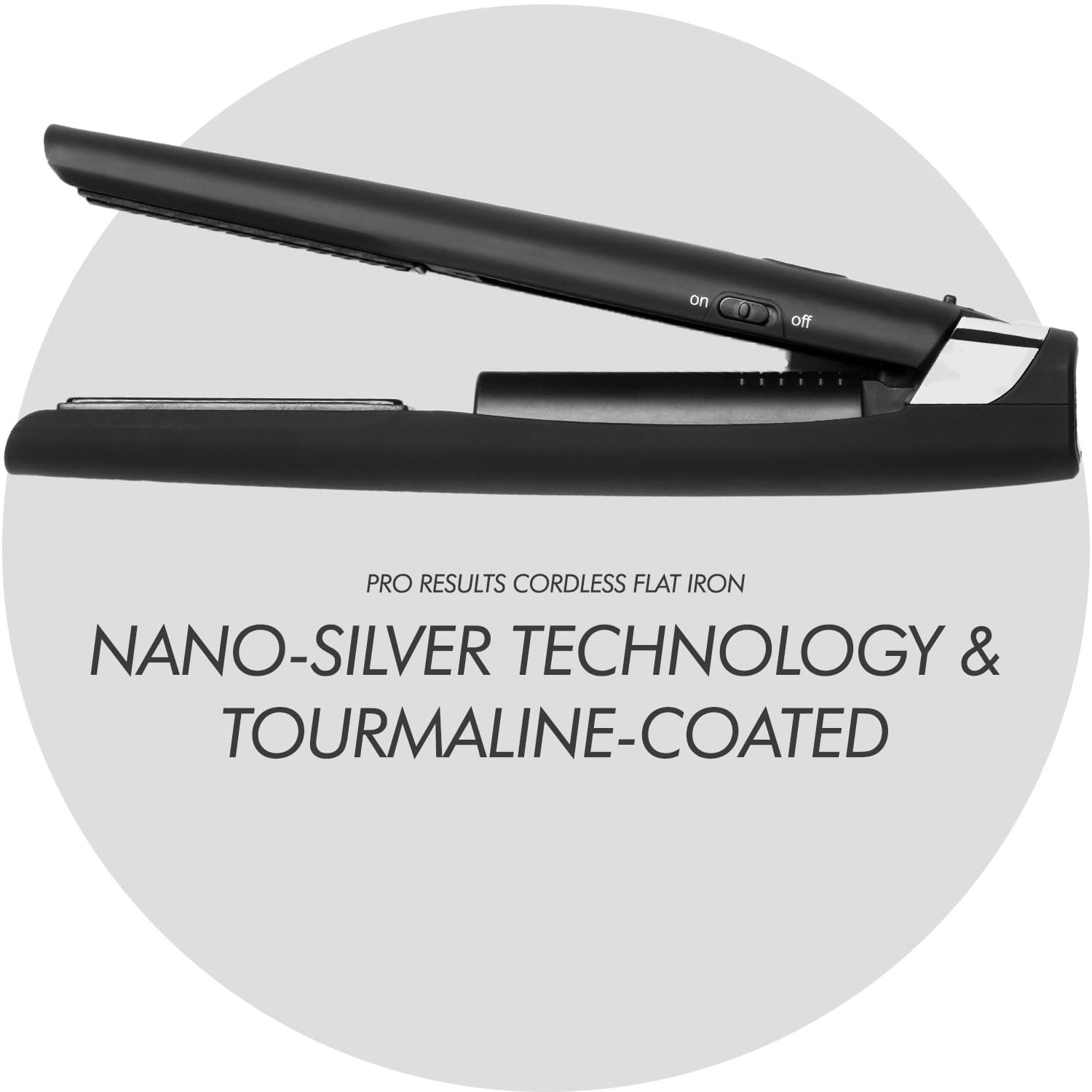 Sam Villa Pro Results Cordless Flat Iron - 45 Min Cordless Hair Straightener for Travel & On-the-Go Styling | Black | Perfect for Home, Salon & Vacation Use