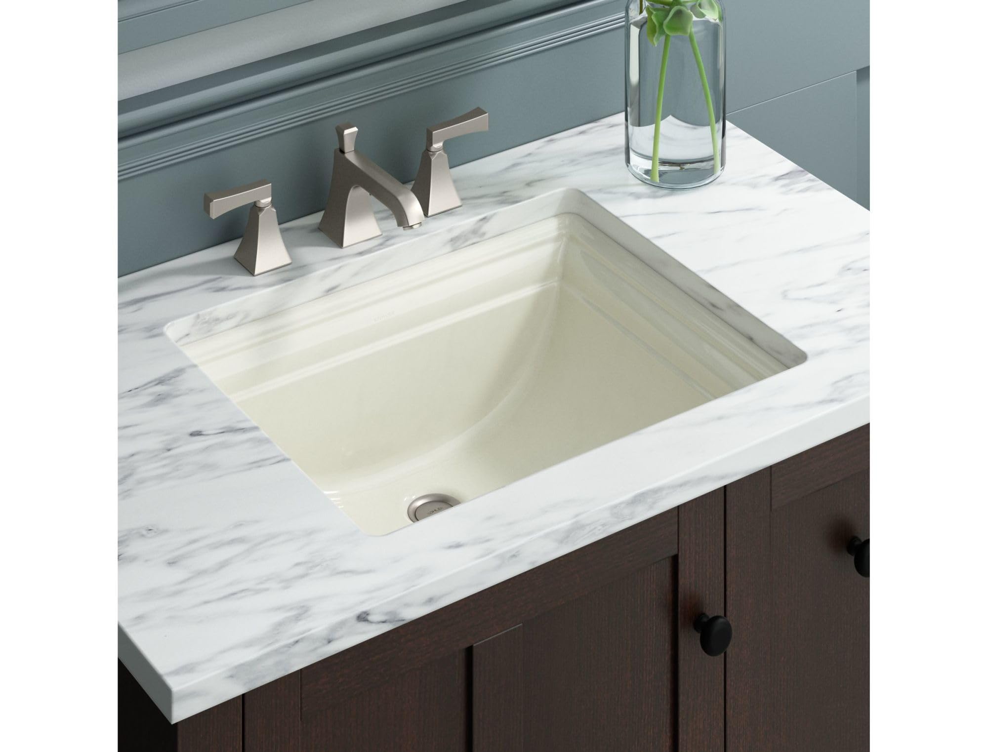 20-Inch Rectangular Undermount Bathroom Sink - Premium Ceramic Vanity Sink for Modern Bathrooms, Powder Rooms & Guest Baths