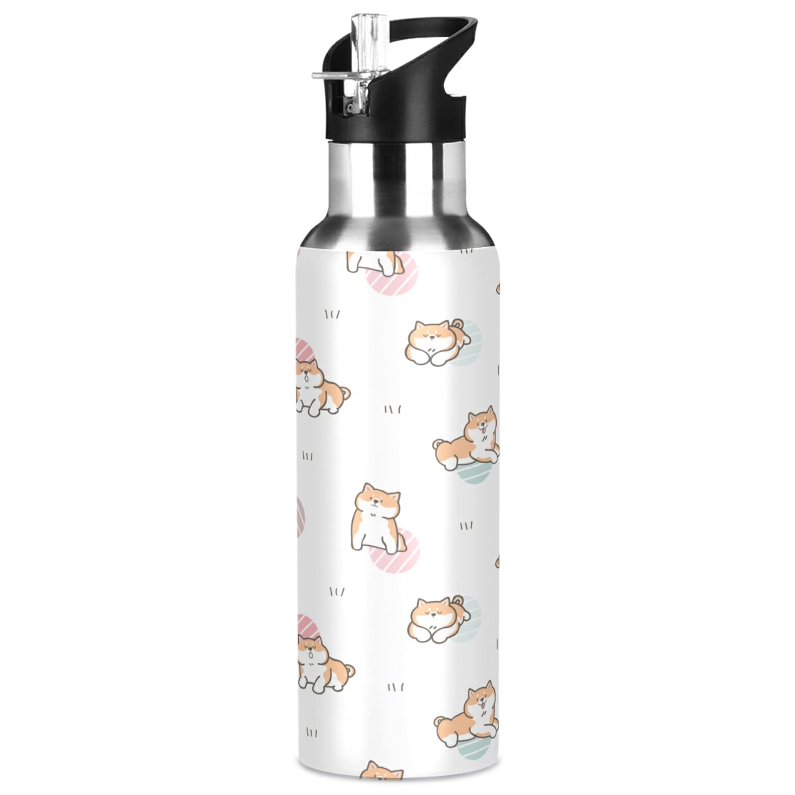 Cute Shiba Inu Water Bottle 32OZ - BPA Free Stainless Steel for Gym & Outdoor