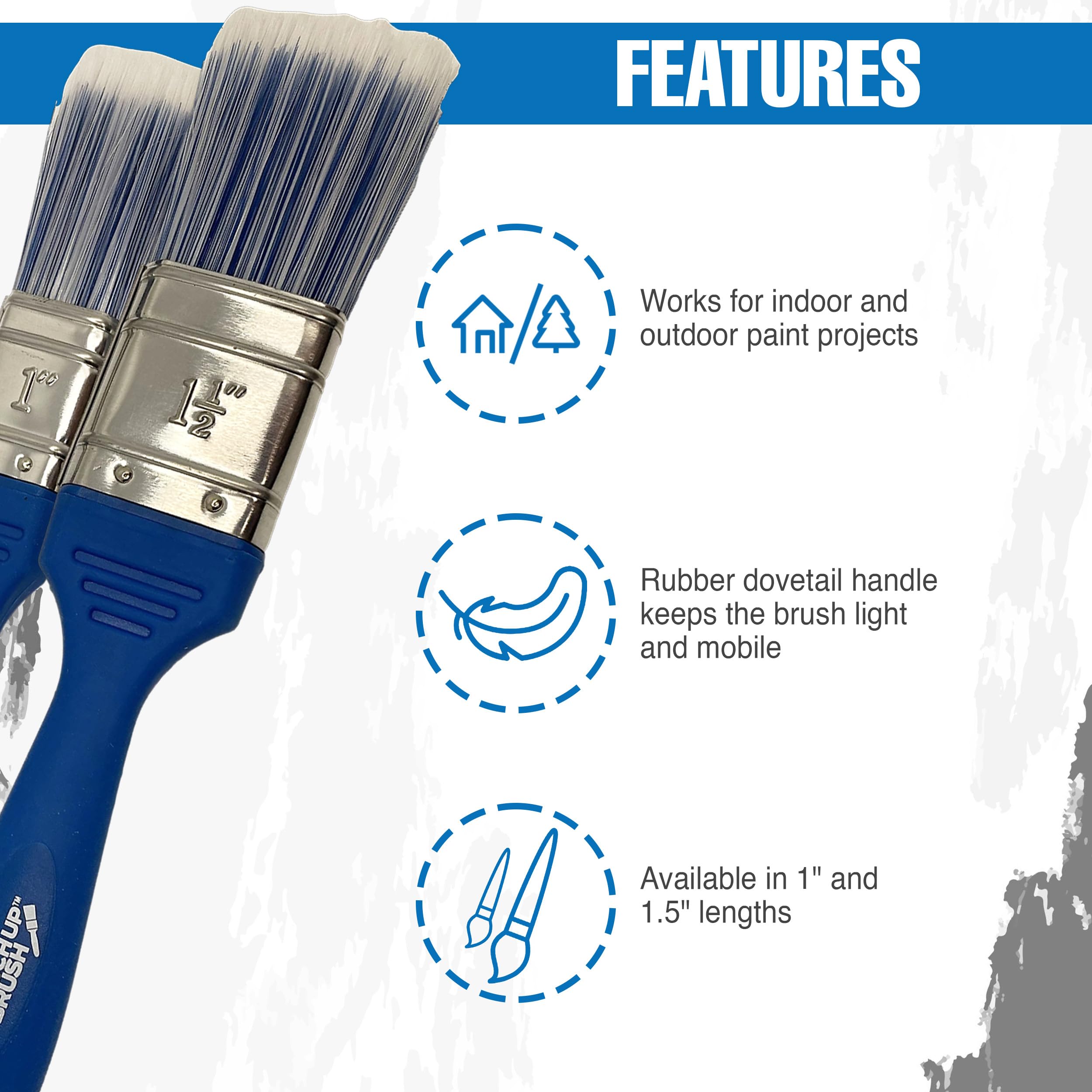 Premium Touch Up Paint Brushes for Walls, Trim & Edges - 2 Pack Home Improvement Painting Kit (As Seen on Shark Tank) - Perfect for DIY Projects, Small Repairs & Professional Finishes