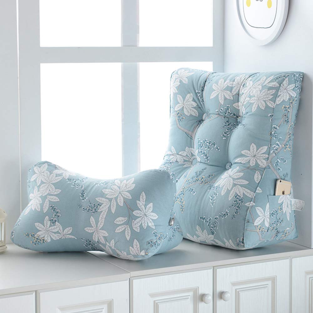 **Triangular Wedge Pillow with Bone Support - Ultra Soft Reading & Lumbar Support Pillow for Bay Window, Tatami, or Bed - Removable & Washable Cover - 55x60x30cm (22x24x12in) - Perfect for Relaxing, Reading, or Back Pain Relief**