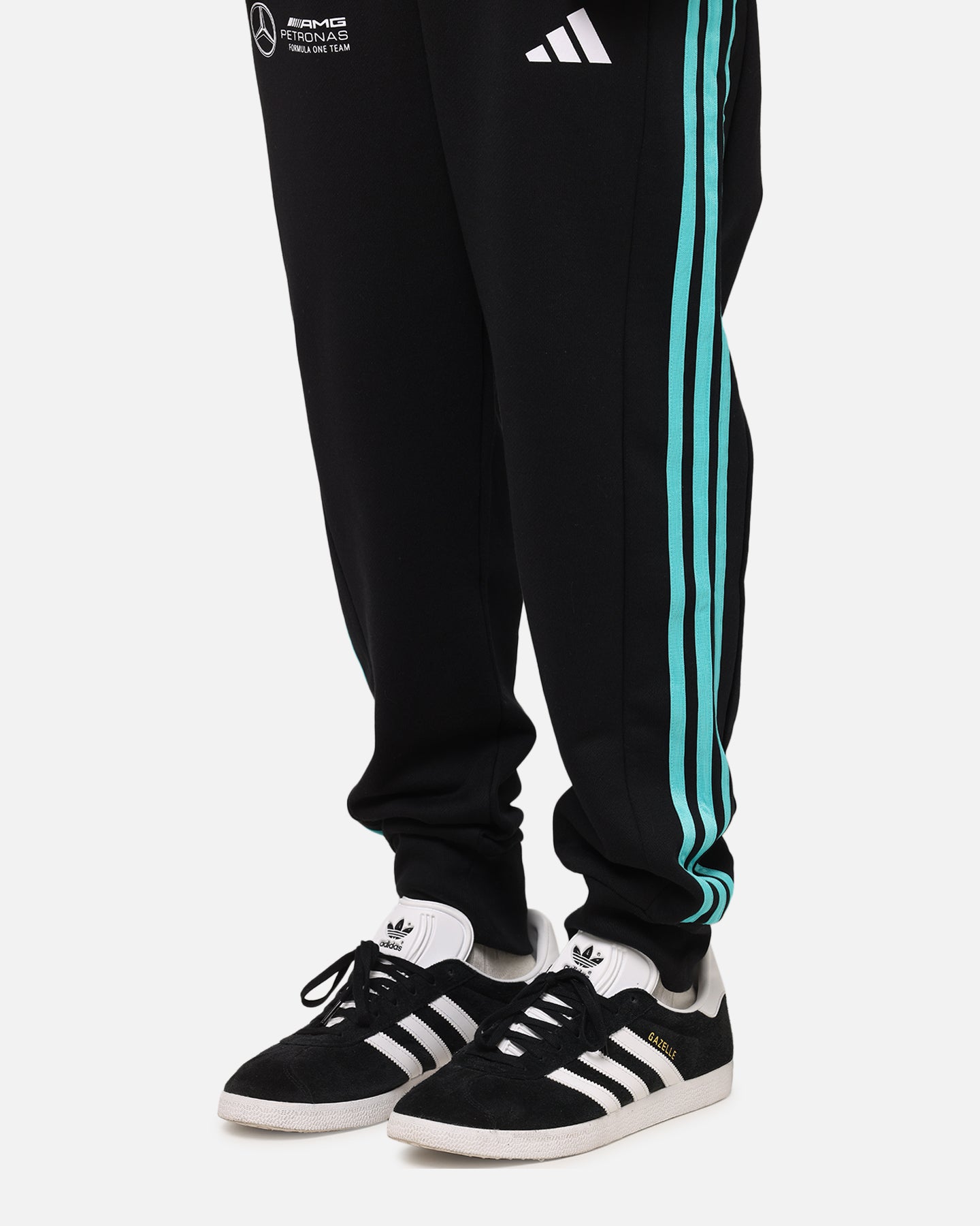 Adidas x Mercedes AMG PETRONAS F1 DNA Joggers for Men - Black/White Running Pants - Comfortable Training & Gym Workout Joggers for Casual Wear & Sports