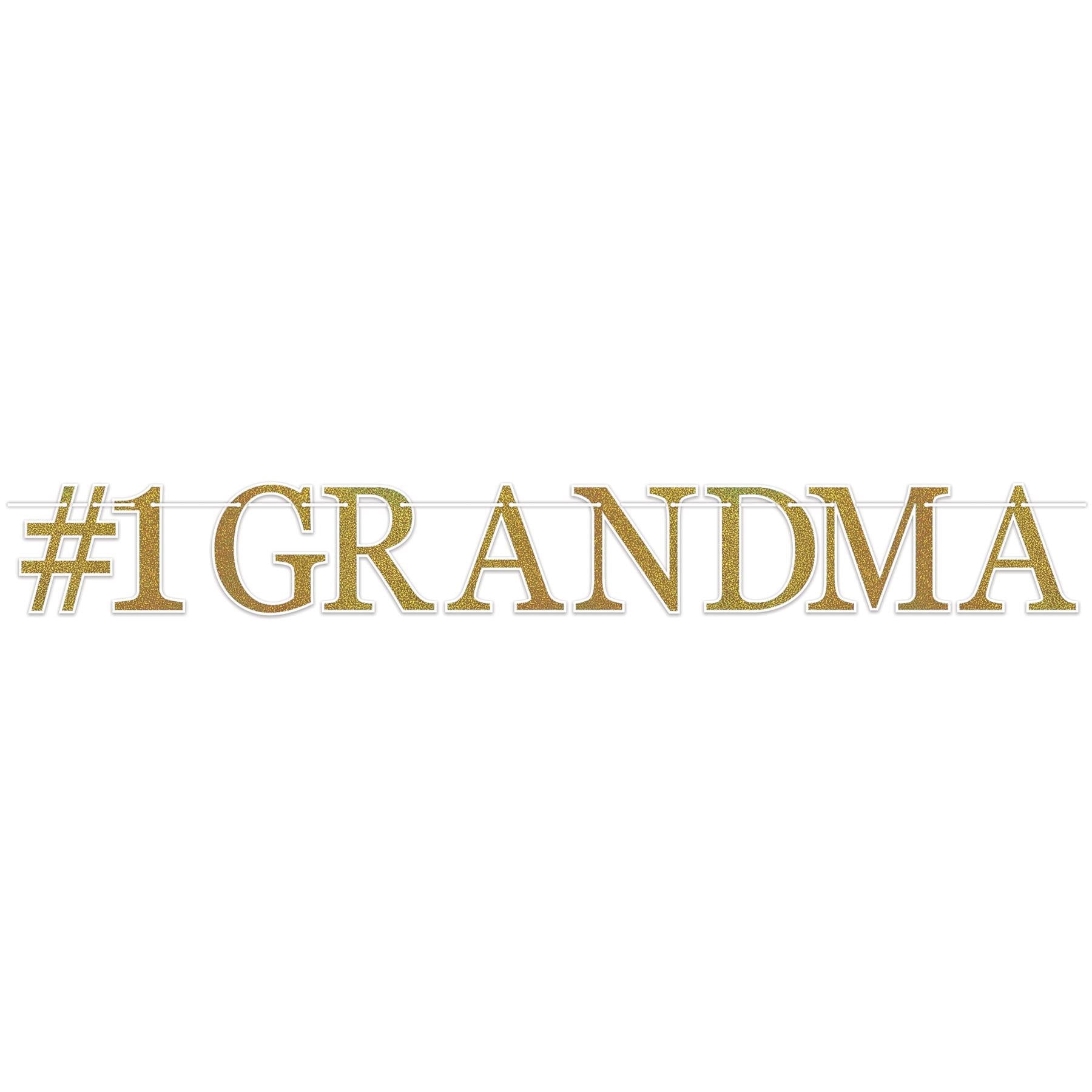 12 Pack Beistle Grandparent's Day Decorations - #1 Grandma Streamers for Party Decor, Wall Hanging & Photo Backdrop - Perfect for Grandparents Day Celebrations, Family Gatherings & Birthday Parties