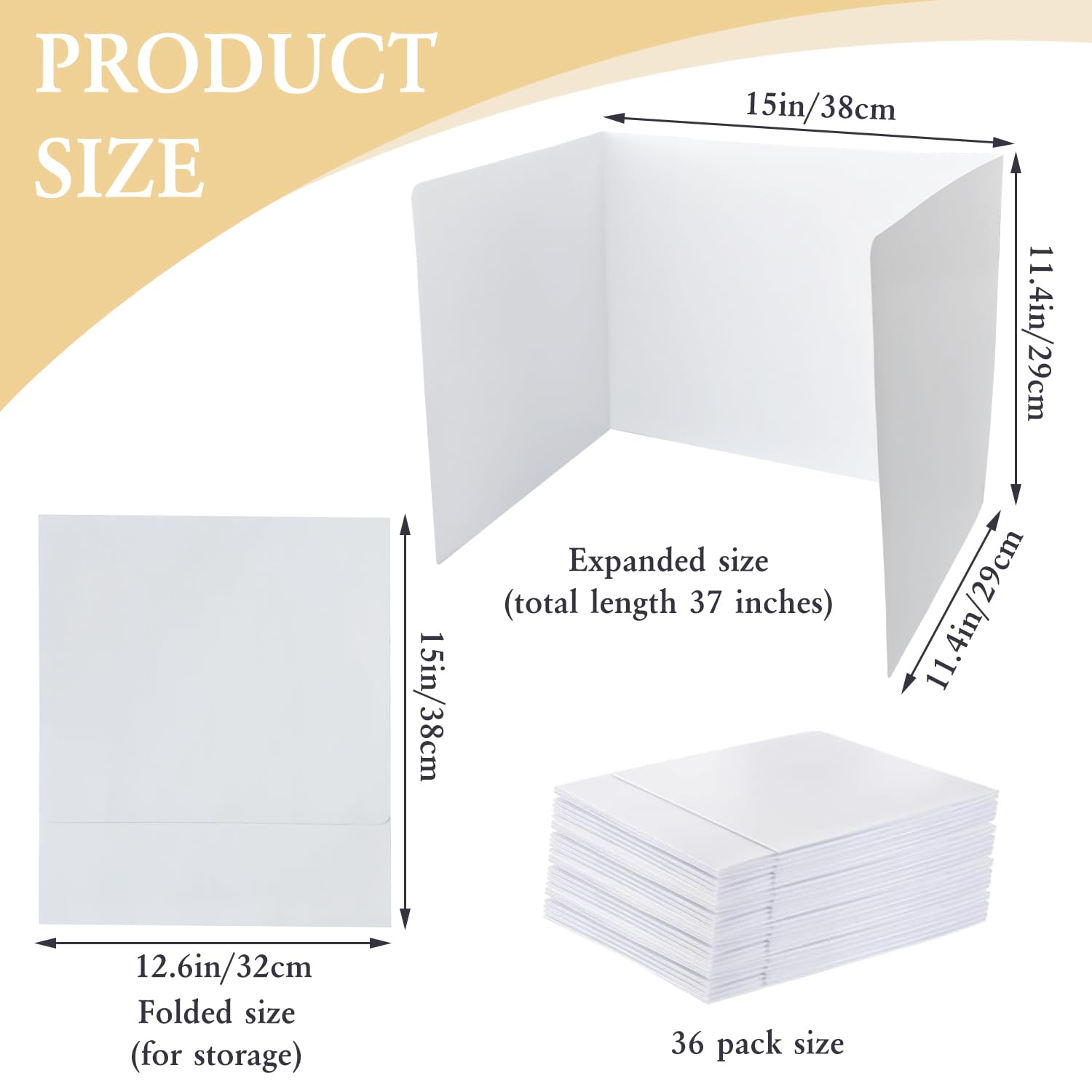 36 Pack Student Desk Privacy Boards - 12.6