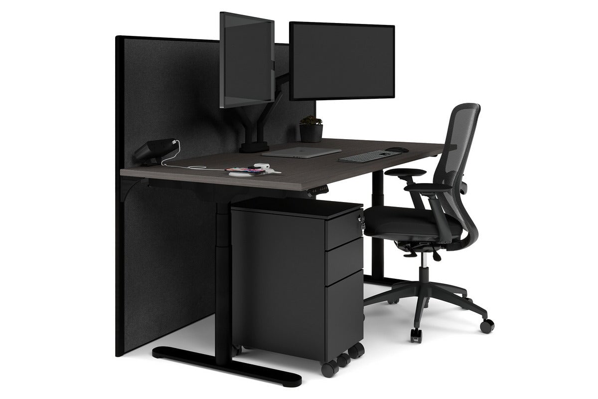 Flexi Premium Height Adjustable Single Workstation Desk - 1600L x 800W with Cable Management Scallop | Ergonomic Standing Desk for Home Office & Workspace