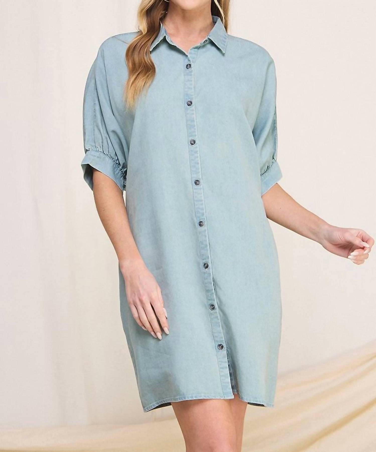 Light Wash Chambray Dress for Women - Casual Summer Dress for Outdoor Events, Parties, and Date Nights