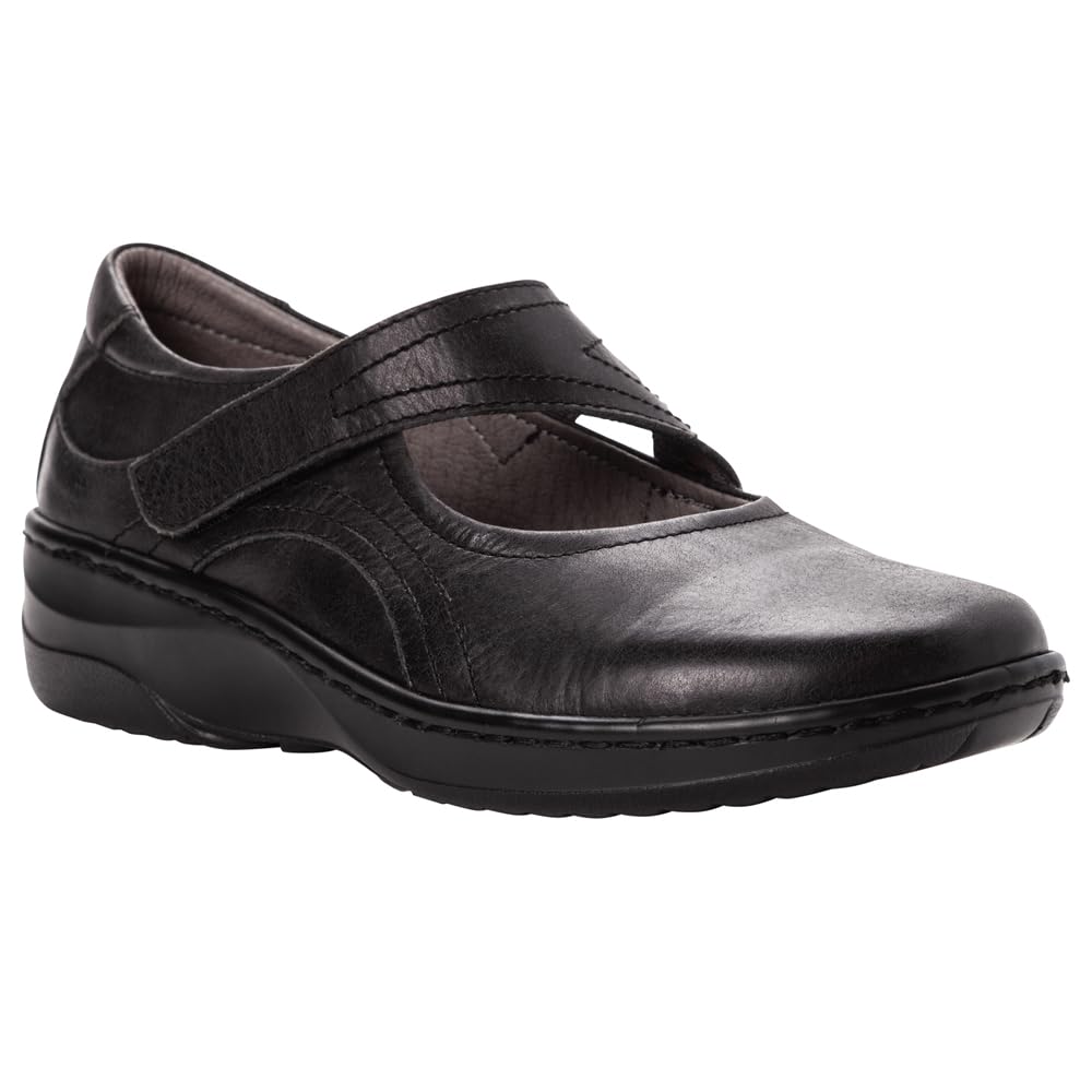 Propét Women's Golda Mary Jane Flats - Comfortable Slip-On Shoes for Women with Arch Support | Perfect for Work, Travel & Casual Wear