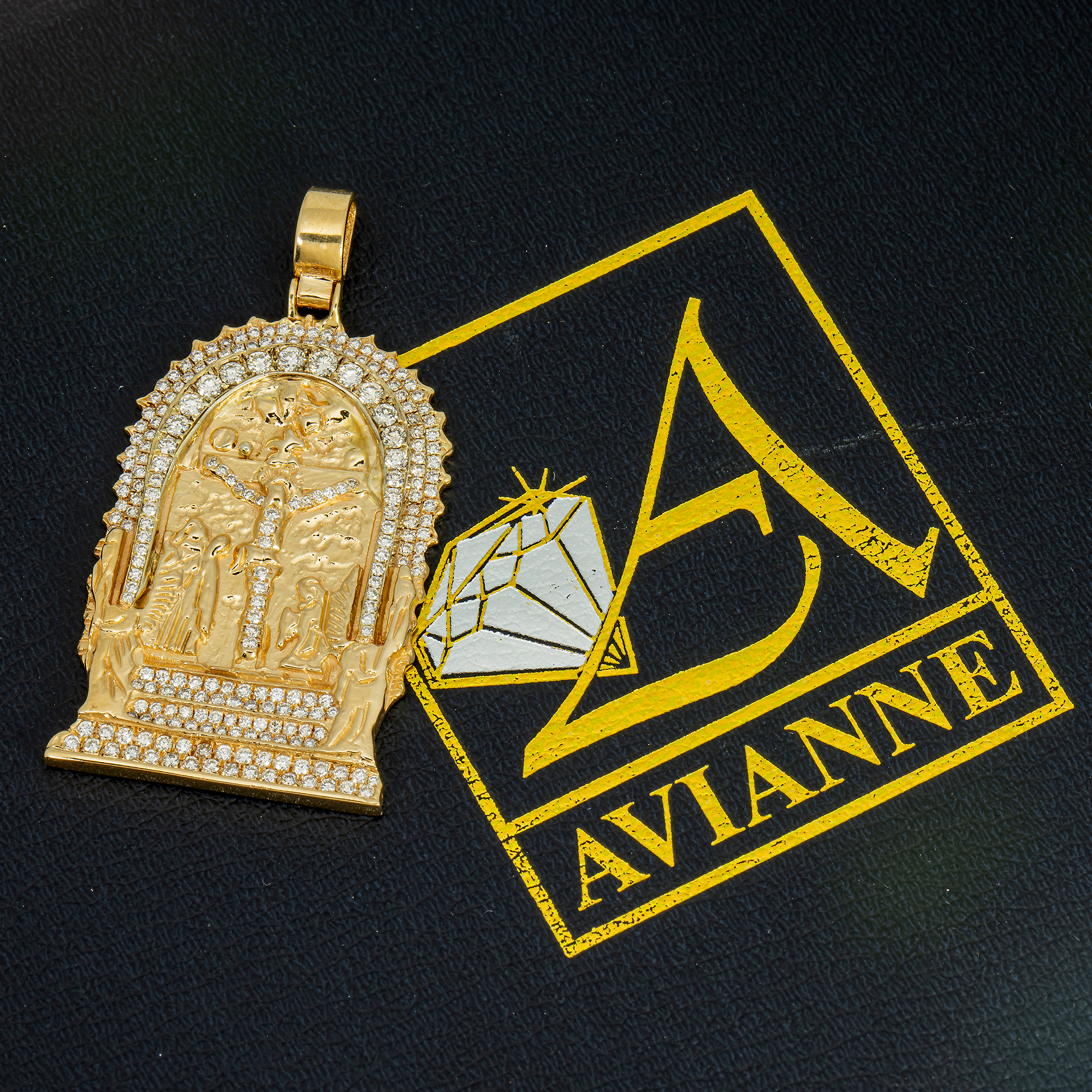 14K Yellow Gold Diamond Jesus Crucifixion Pendant - 1 CTW Cross Necklace for Women & Men, Religious Jewelry Gift for Baptism, Confirmation & Easter
