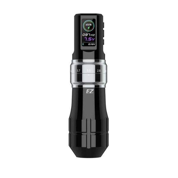 EZ P3 Pro Gloss Grey Wireless Battery Pen Machine - Cordless Tattoo Kit for Professional Artists & Beginners - Perfect for Home Studio & Tattoo Shops