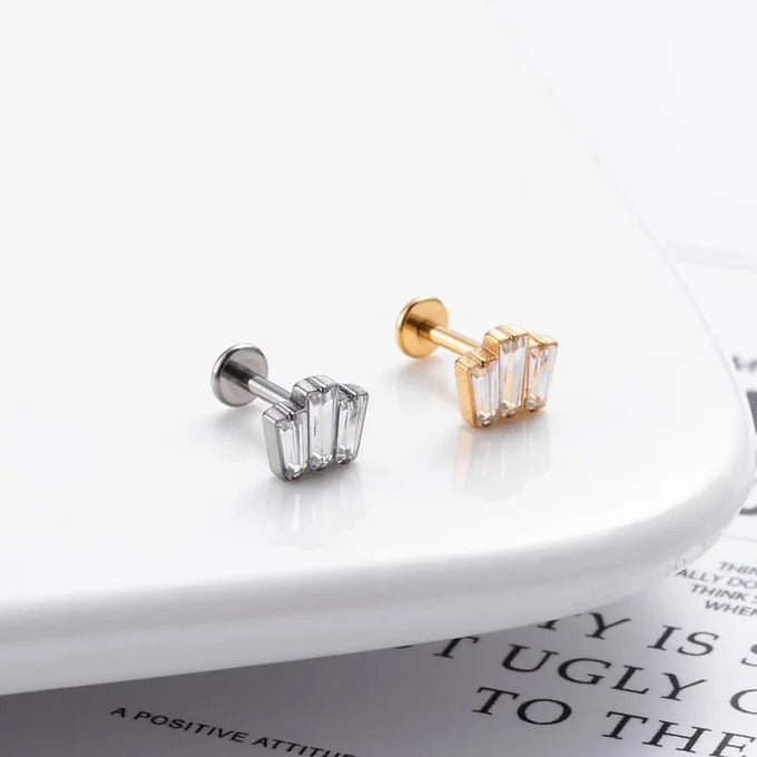 16G Cartilage Titanium Flower Crown Stud Earrings for Women - Hypoallergenic Body Jewelry for Sensitive Ears | Perfect for Everyday Wear, Parties & Special Occasions