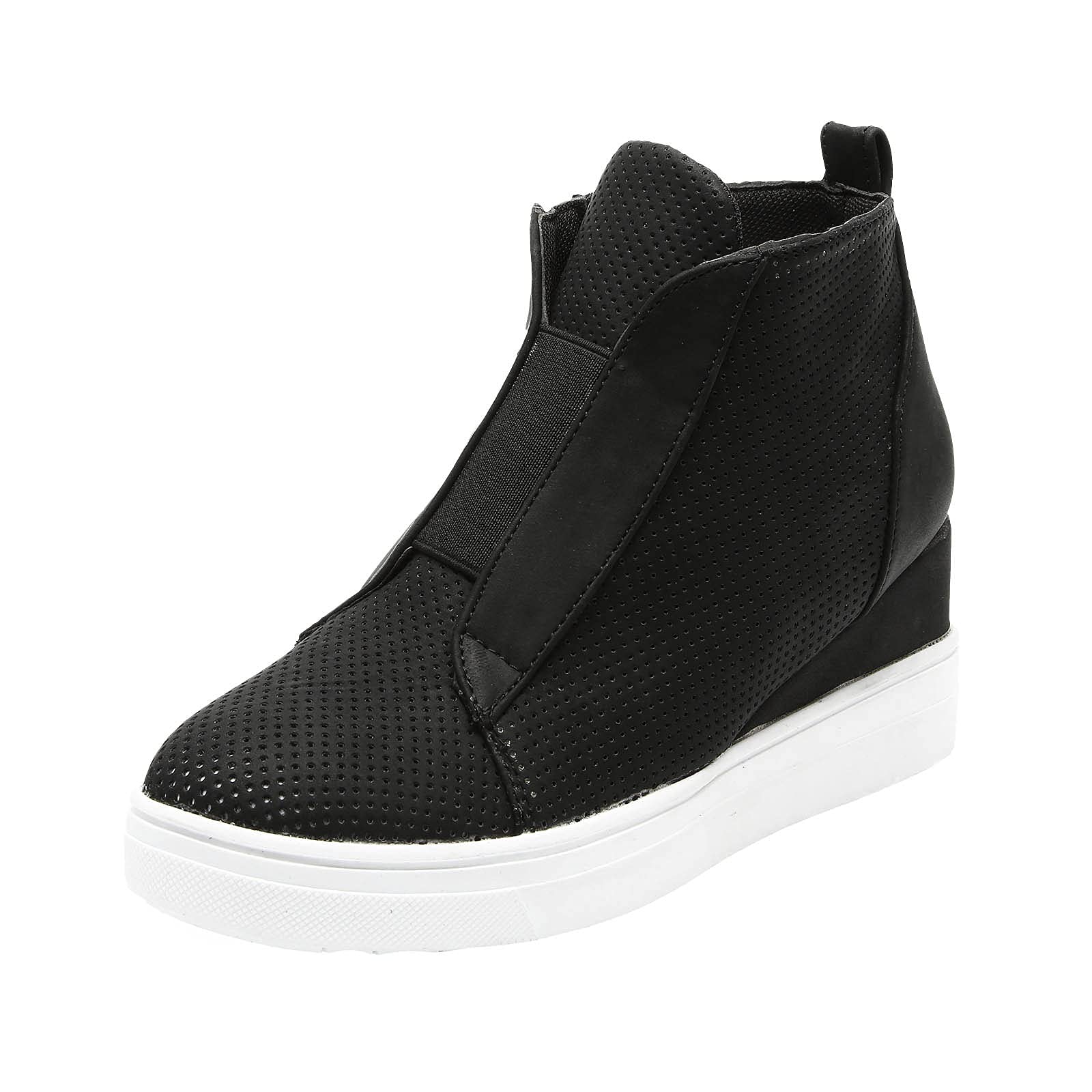 Women's Canvas Slip-On Sneakers - Comfortable Cushioned Casual Walking & Running Shoes for Women (Black, Size 10) | Perfect for Daily Wear, Errands, and Light Exercise