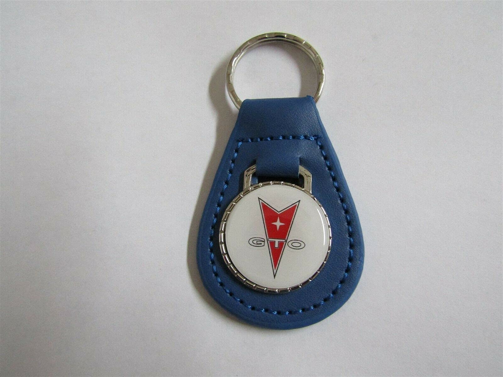 GTO Grill Grille Emblem Logo Leather Keychain - Dark Blue | Premium Car Accessories for Pontiac GTO Enthusiasts | Gift for Car Lovers & Collectors