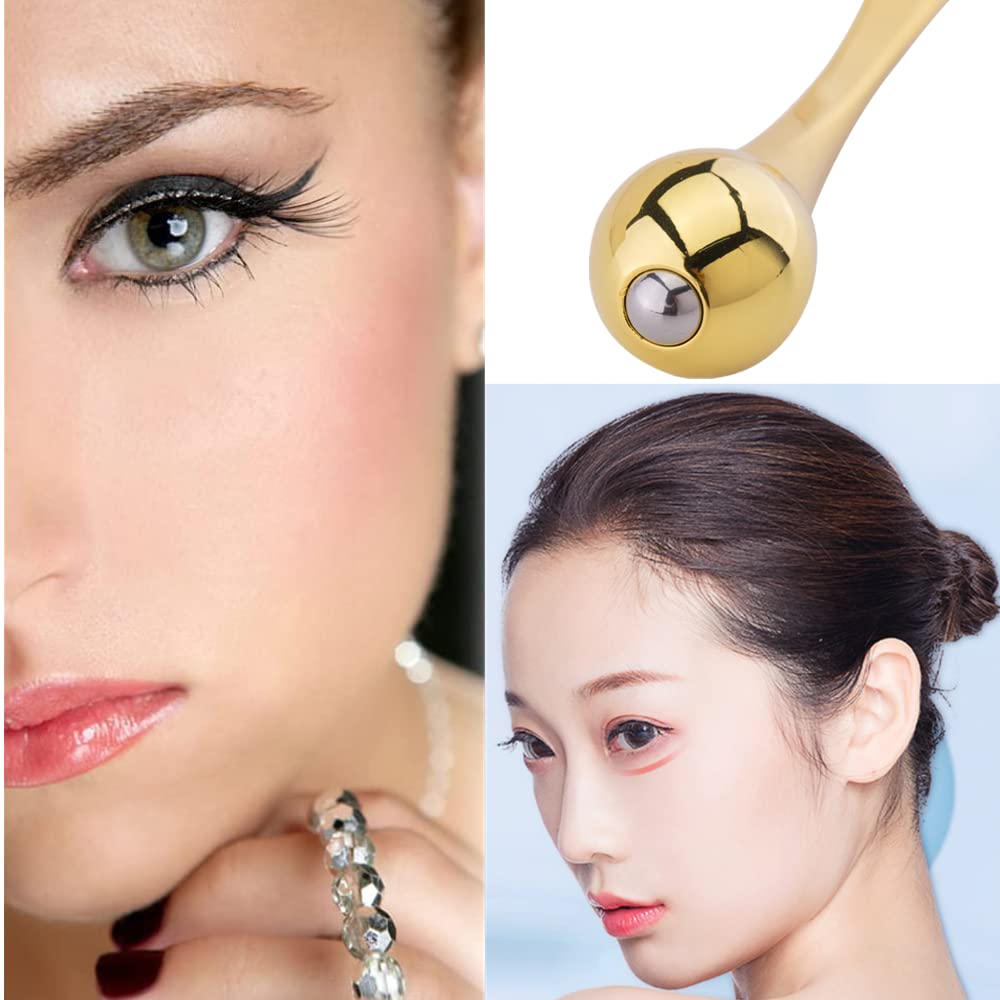 2 PCS Eye Cream Spoon & Beauty Eye Roller Massager - Anti-Wrinkle, Anti-Aging Dark Circle Treatment for Puffy Eyes - Facial Skin Care Tools for Relaxation & At-Home Spa