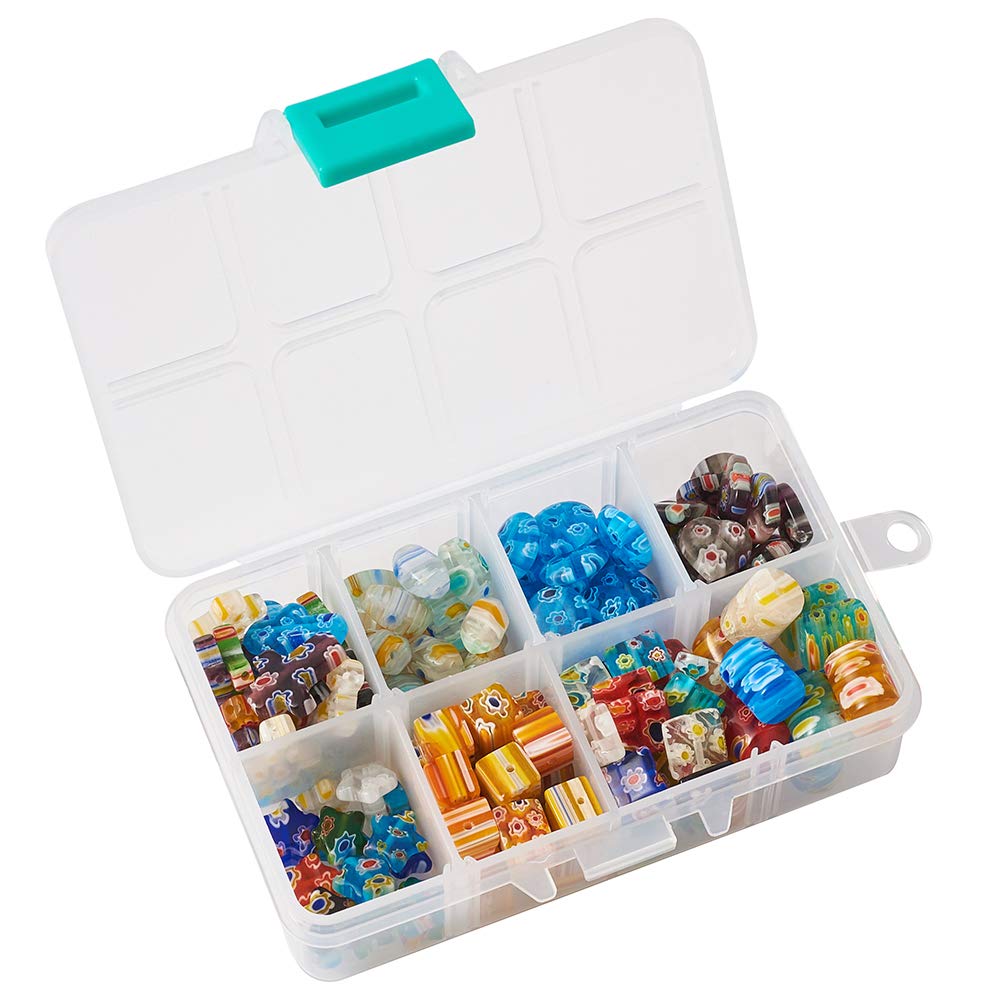 165pcs Handmade Millefiori Glass Beads Mixed Shapes - Flower Spacer Beads for DIY Jewelry Making (Bracelet, Necklace, Earrings) - Perfect for Crafting, Gifts & Boho Style Accessories