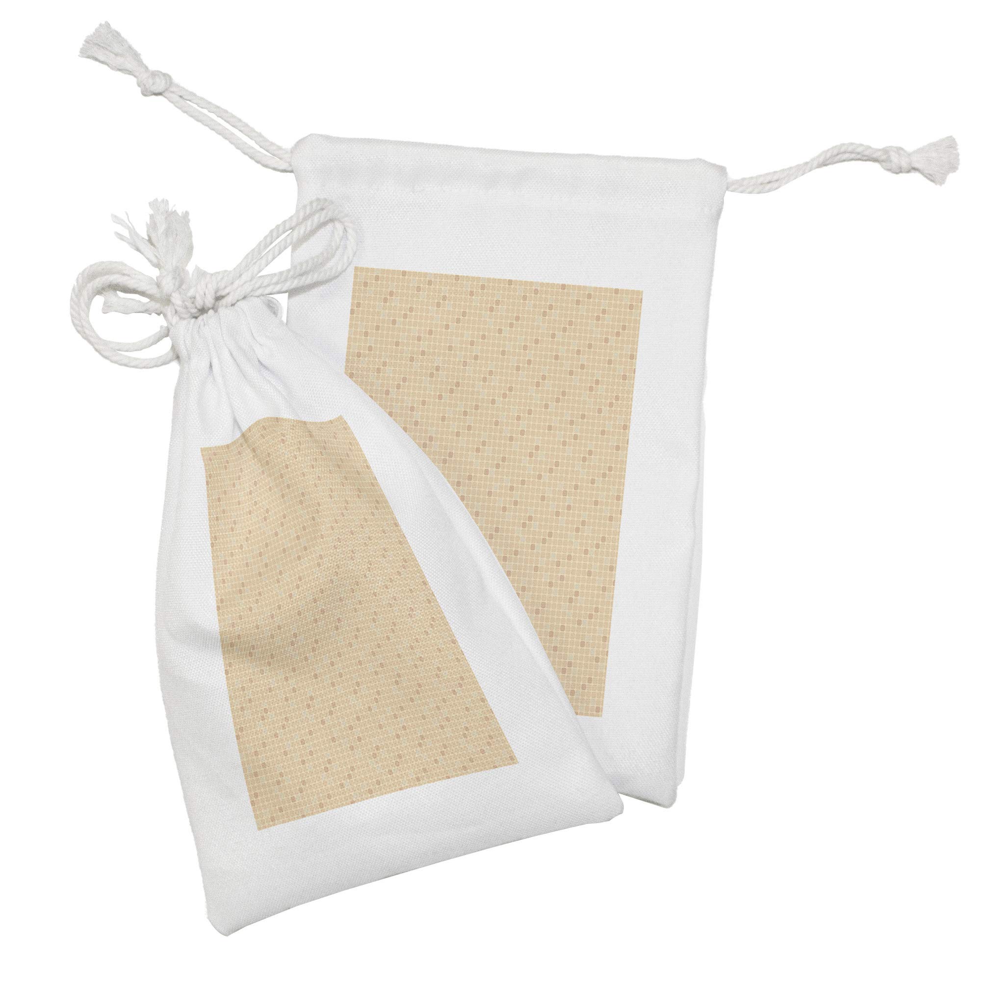 Ambesonne Abstract Fabric Pouch Set of 2 - Geometric Drawstring Bags for Toiletries, Makeup, Jewelry & Travel Accessories | 9
