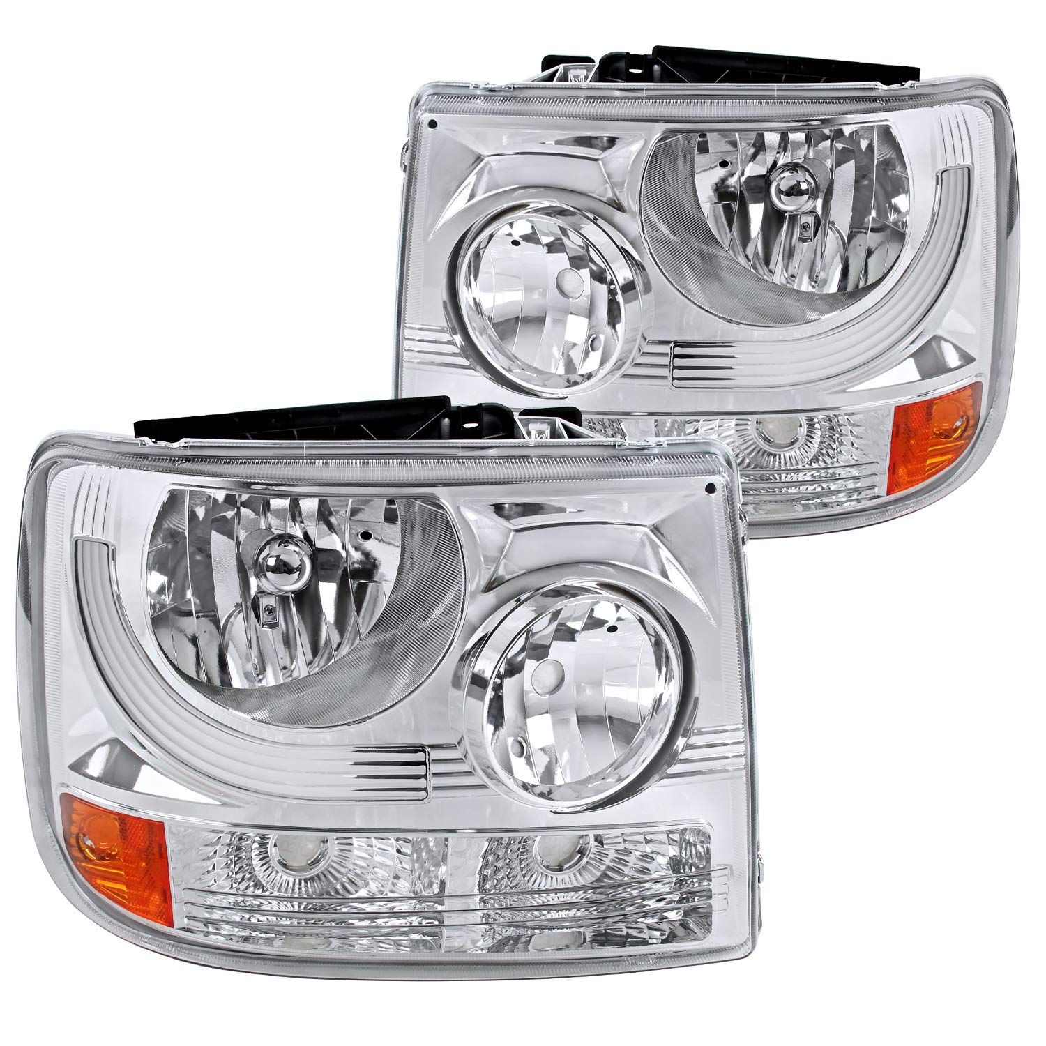 Spec-D Chrome Headlights for 1999-2006 Chevy Silverado & Suburban - Driving & Off-Road Use