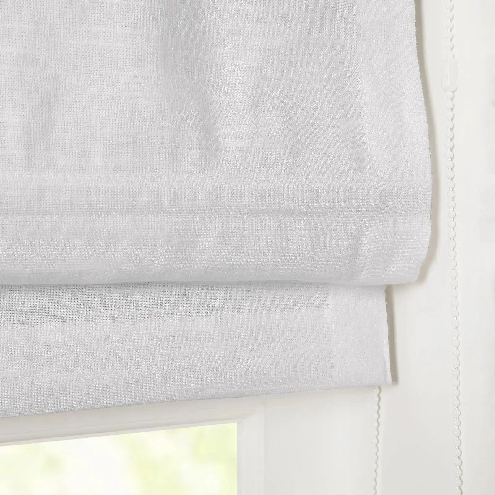 Jawara Linen Cotton Roman Shade with Cord Lift - Elegant Window Treatment for Living Room, Bedroom & Office