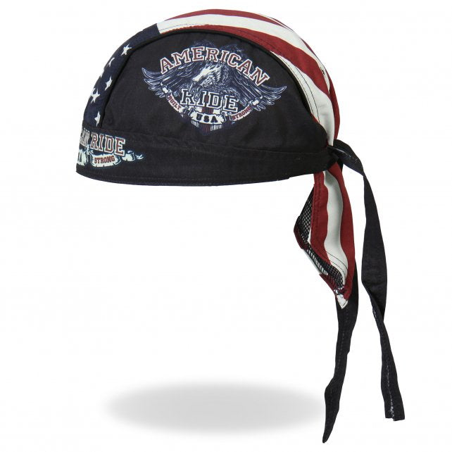 Premium American Ride Eagle Headwrap Du Rag - Patriotic Leather Bandana for Motorcycle Riders & Outdoor Enthusiasts | Perfect for Biking, Sports & Casual Wear