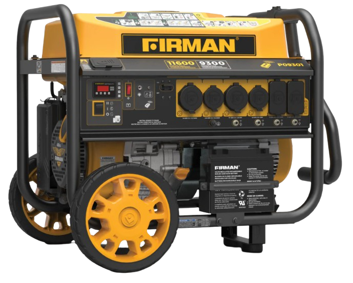 Firman P09301 9300W 11600W Dual Fuel Portable Generator with Remote Start - Perfect for Home Backup Power, Camping & Emergency Use
