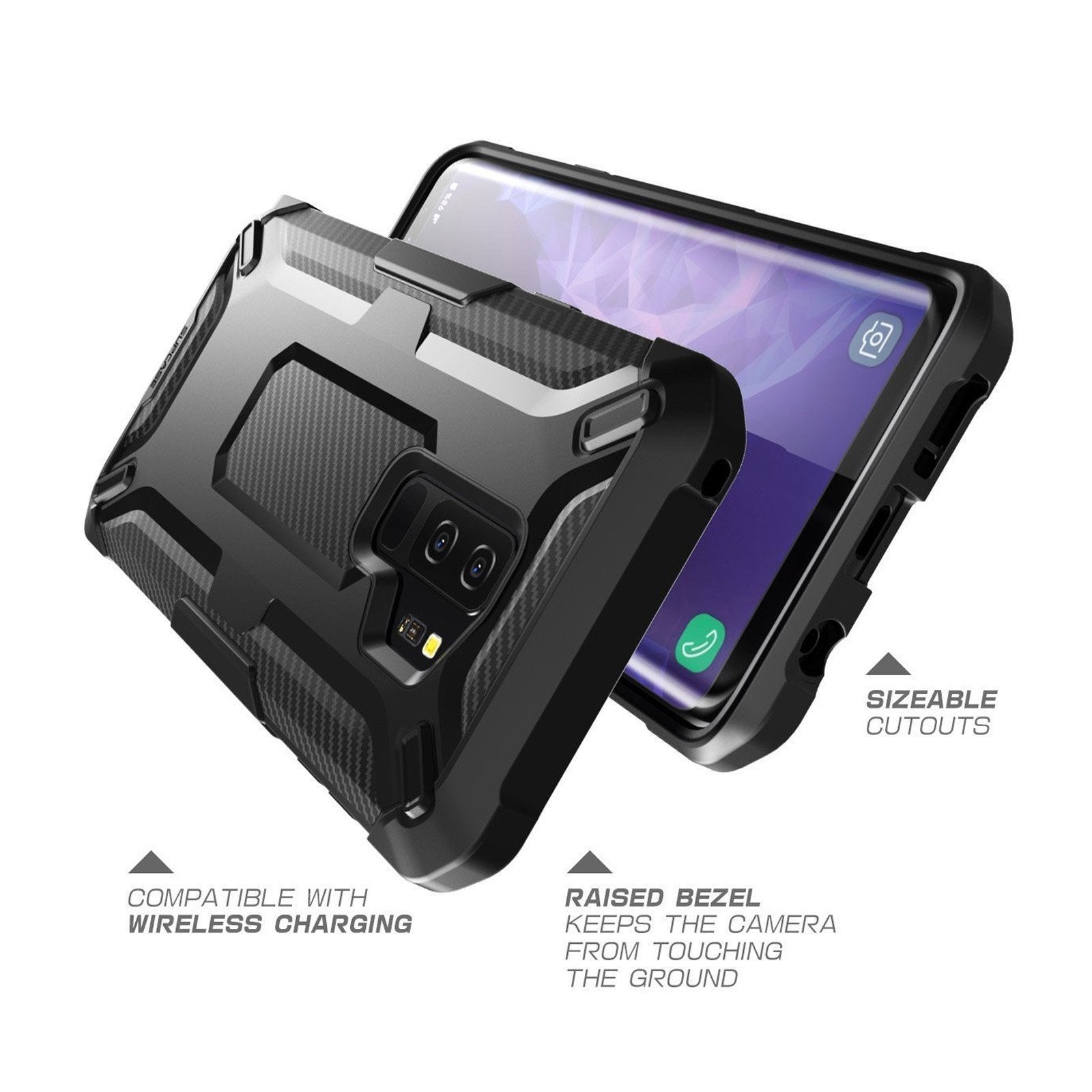 Samsung Galaxy S9 Plus Case - Unicorn Beetle Pro Series Slim Protective Cover with Air Cushion Technology - Shockproof & Drop Protection - Perfect for Outdoor, Travel & Daily Use (Black)