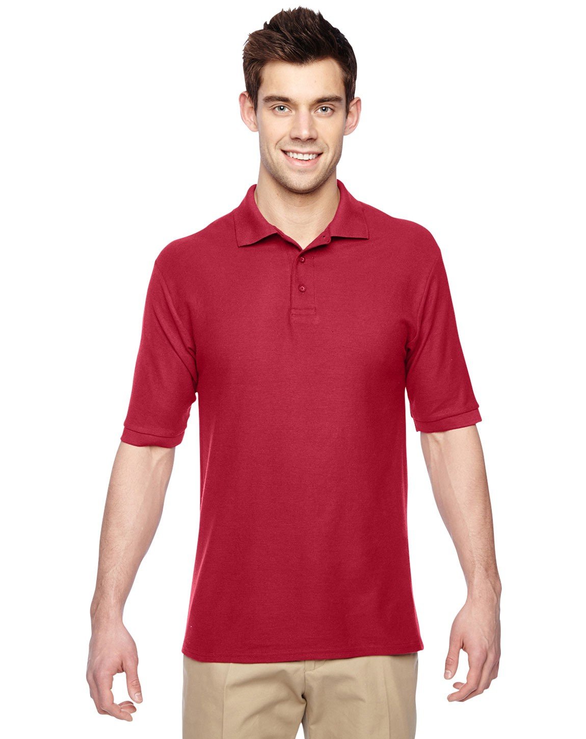 Jerzees Men's Moisture-Wicking 3-Button Polo Shirt - Breathable Quick-Dry Golf & Casual Wear for Work & Outdoor Activities