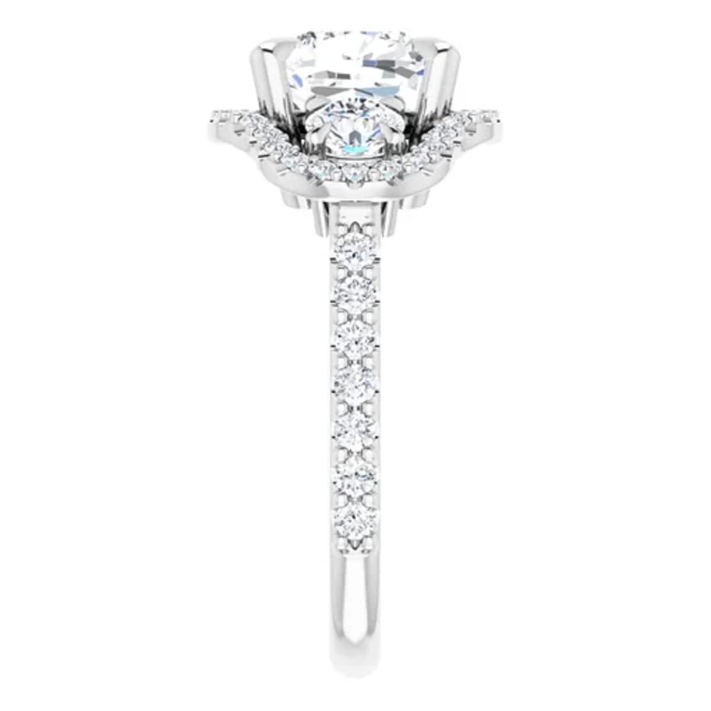 3 CT Cushion Cut Colorless Moissanite Engagement Ring for Women - Sterling Silver/Solid Gold Wedding Band Set - Diamond Solitaire Prong Bridal Ring - Perfect for Proposals, Anniversaries & Special Occasions
