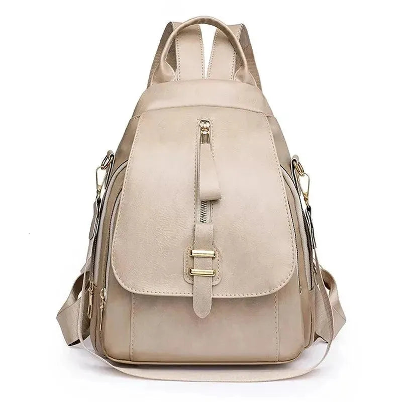 Waterproof Leather Women's Backpack - Stylish & Durable Travel Bag for Work, College & Outdoor Adventures