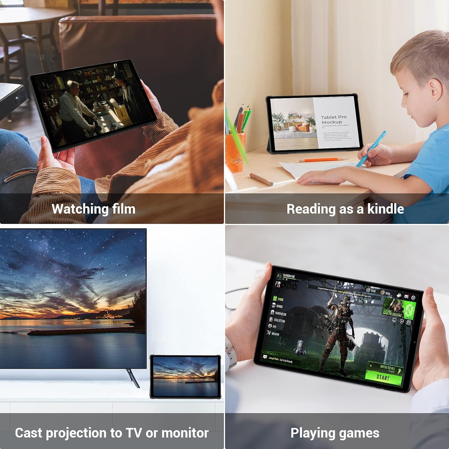 2025 Latest Android 13 Tablet 10.4 Inch - 19GB RAM 256GB ROM (Expandable to 1TB), 8000mAh Battery, 8MP+13MP Dual Camera, FHD LCD Screen - 5G WiFi/BT5.0/GPS Support - 2-in-1 Tablet with Keyboard (Gray) for Work, Study & Entertainment